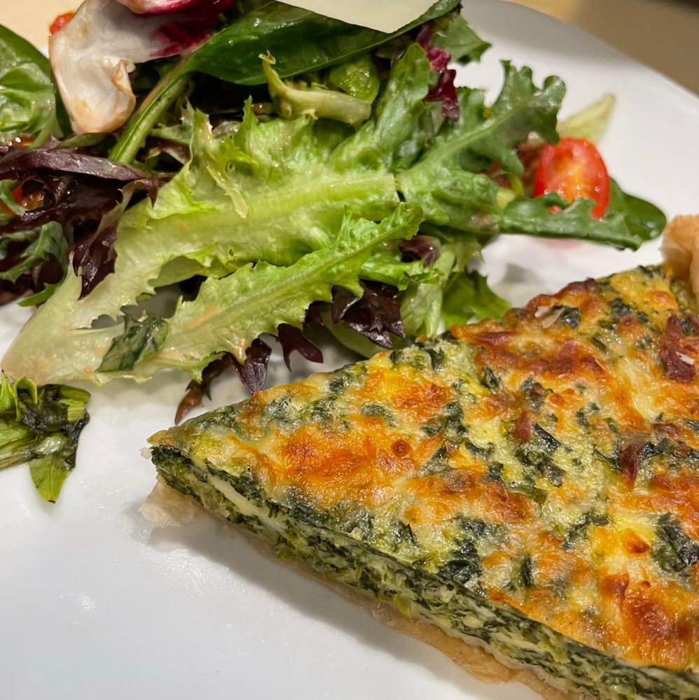 Quiche and Mixed Green Salad