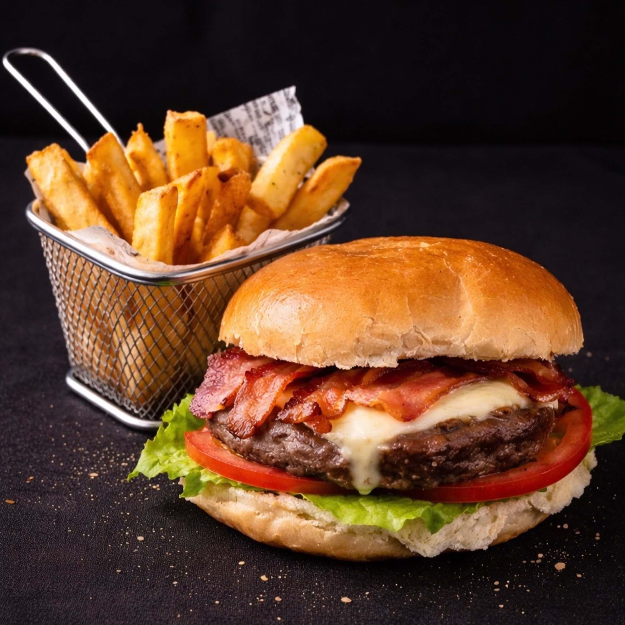 Bacon Cheese Burger w/ Fries