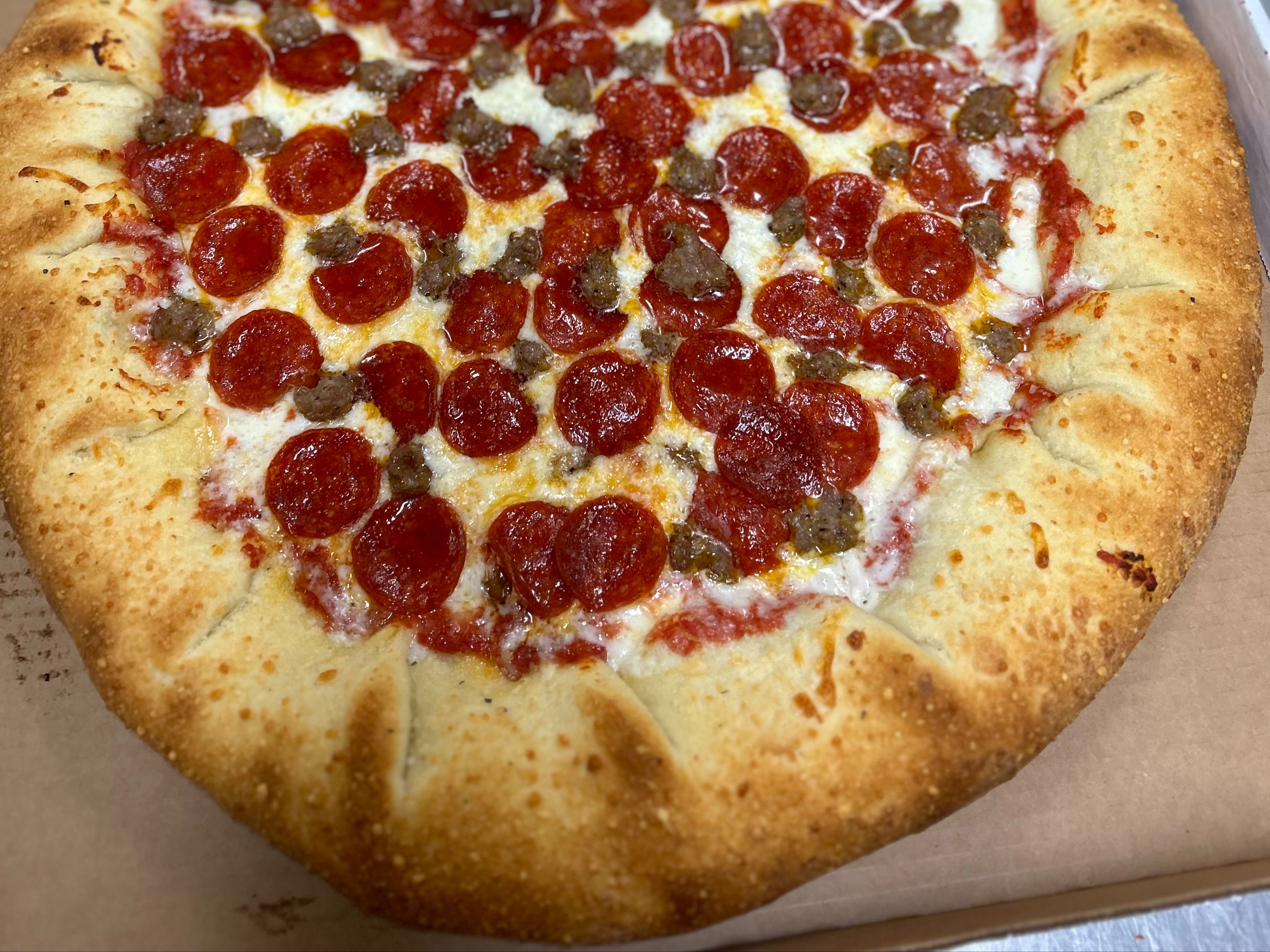 WFRN 104.7 FM Family Friendly Stuffed crust pizza