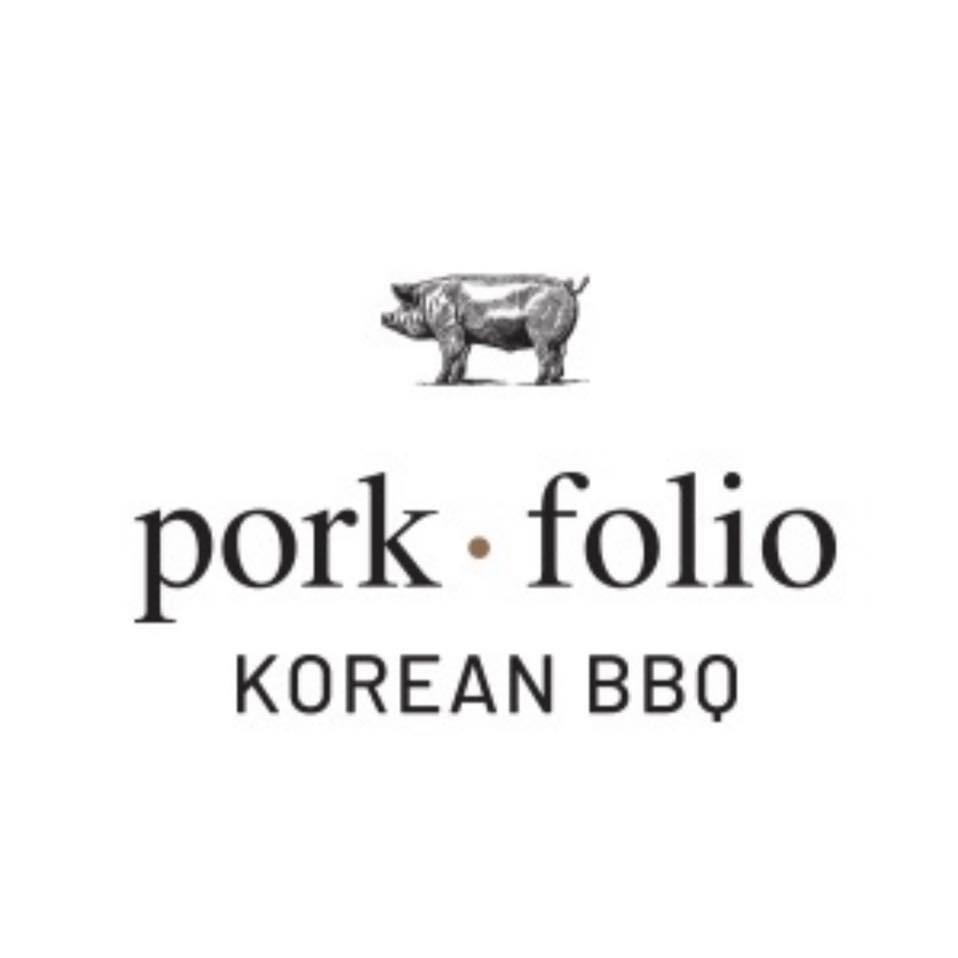 Porkfolio Korean BBQ / ?????? ???/All you can EAT!!! ??????? Westfield Santa Anita Logo