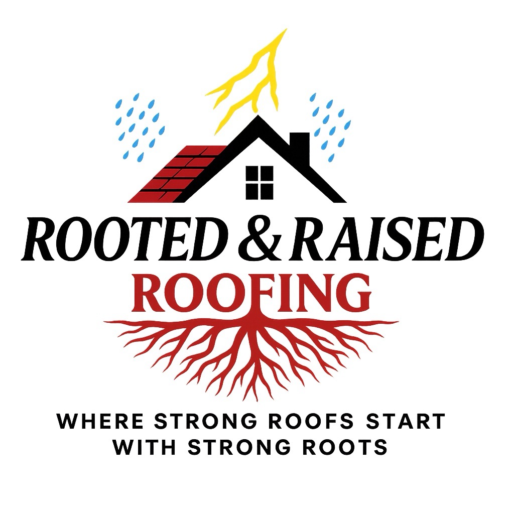 Rooted and Raised Roofing Logo