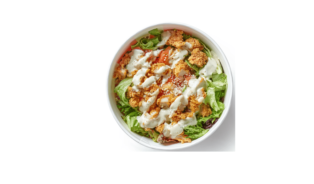 Fried Chicken Salad (with Spicy Honey BBQ)
