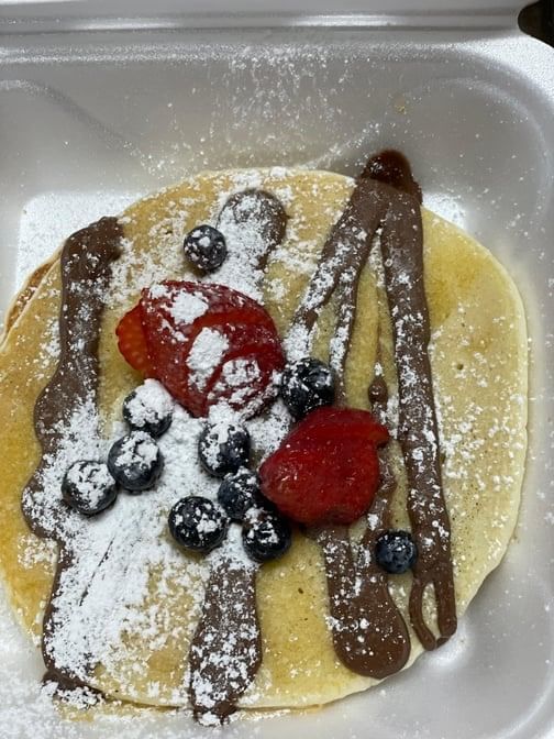 Pancakes Berries and Nutella
