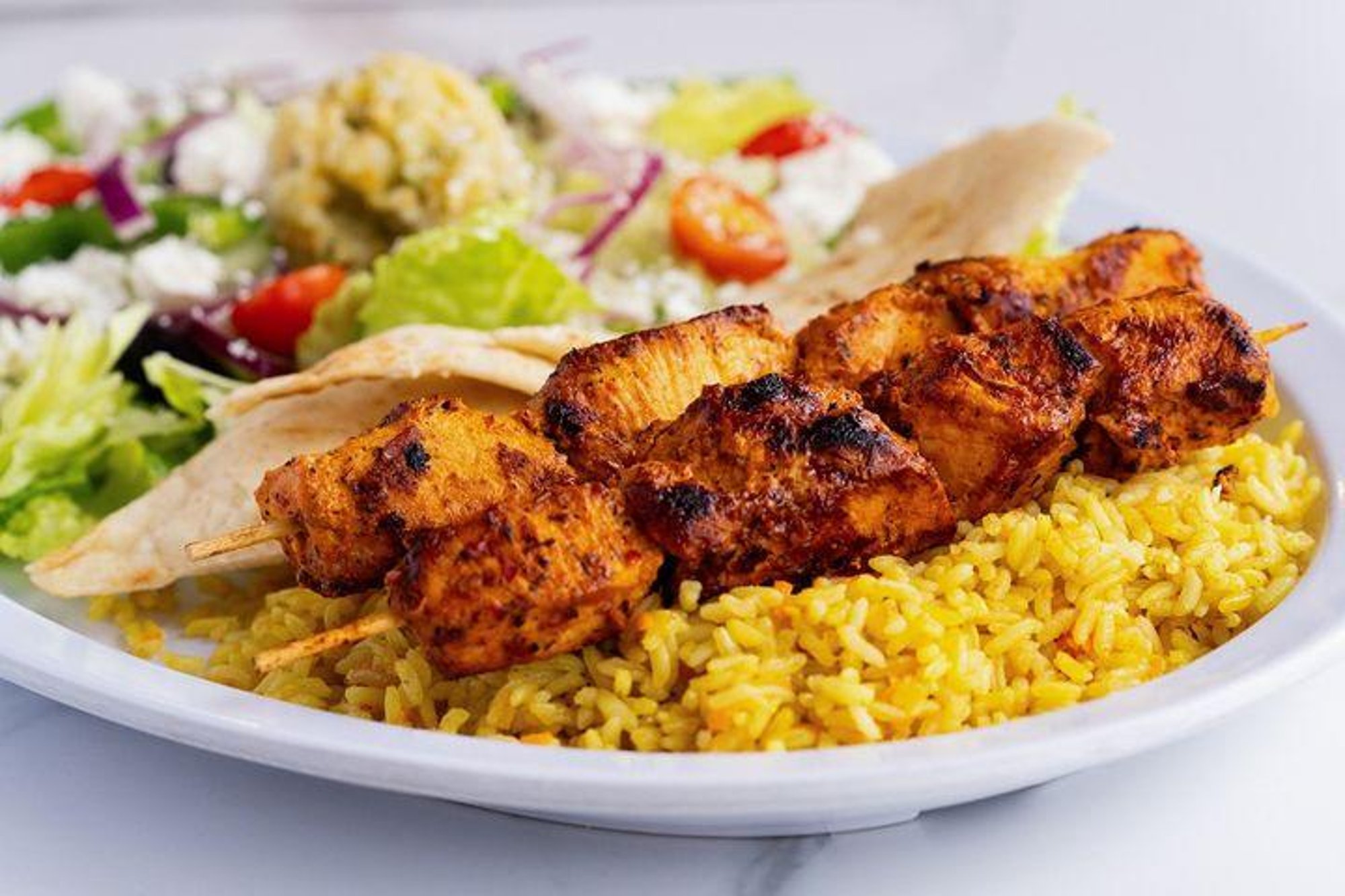 Chicken Souvlaki Platter