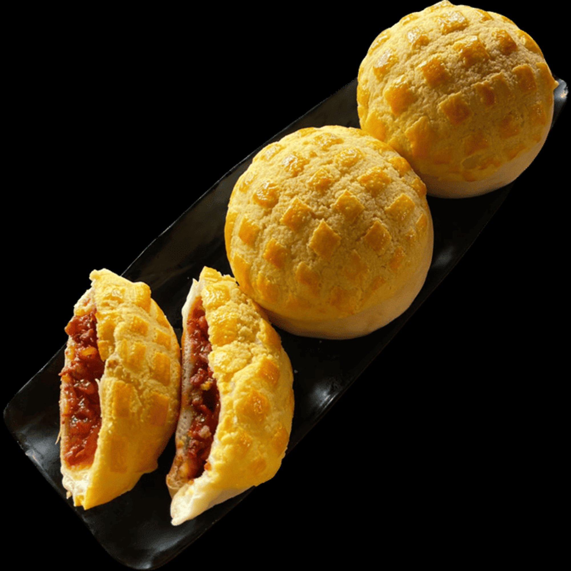 Baked Hong Kong Pineapple Bar-B-Q Roast Pork Bun (3)