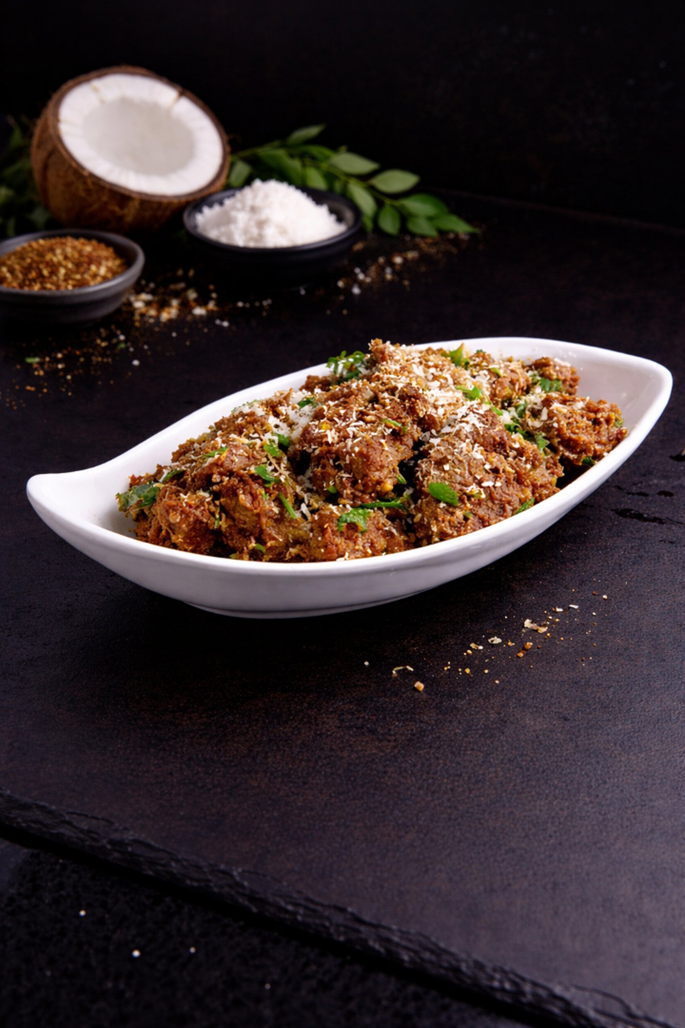Kobbari Goat Fry (Coconut Goat Fry)