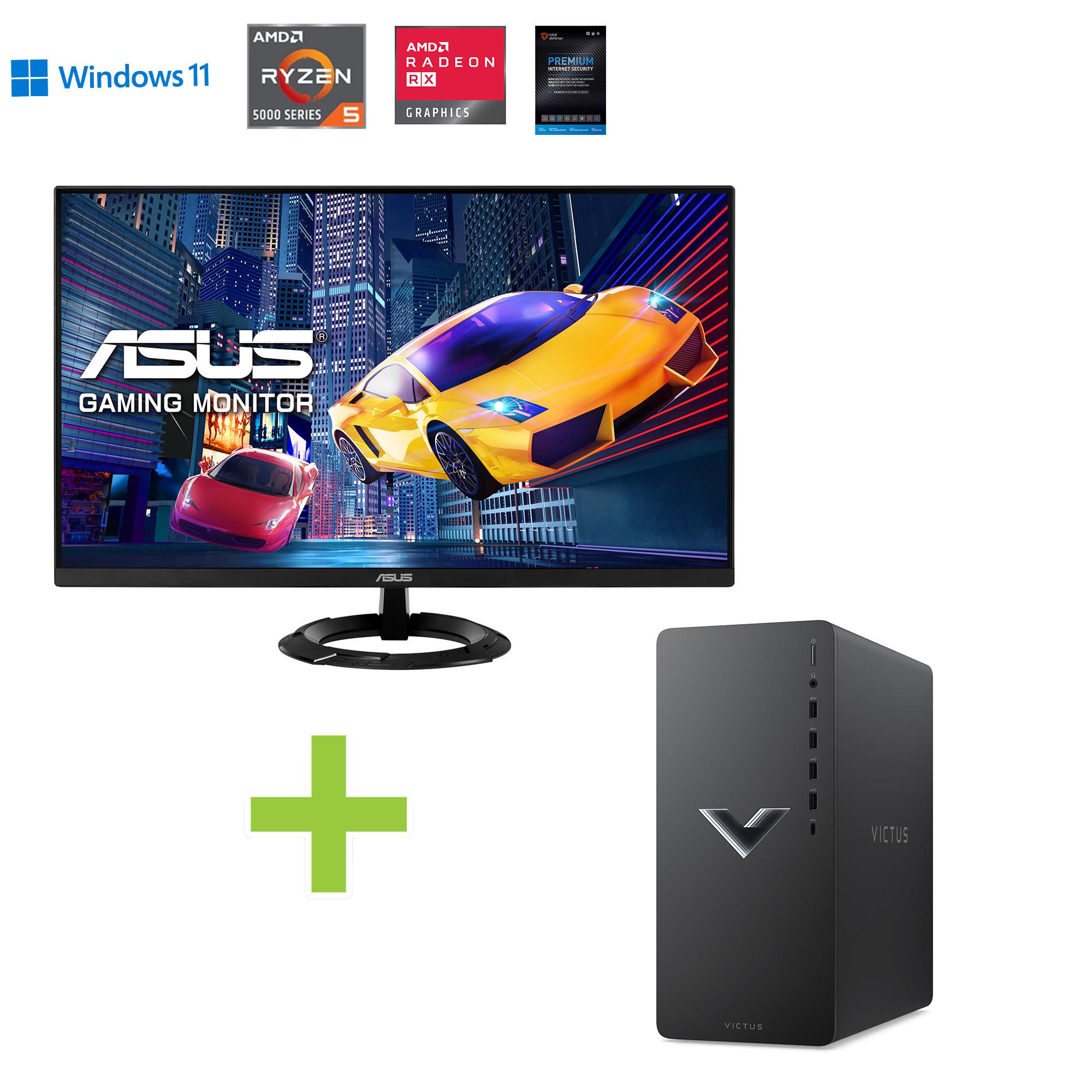 HP Victus Gaming Desktop w/ ASUS 27" FHD IPS Gaming Monitor & Total Defense Internet Security v. 11