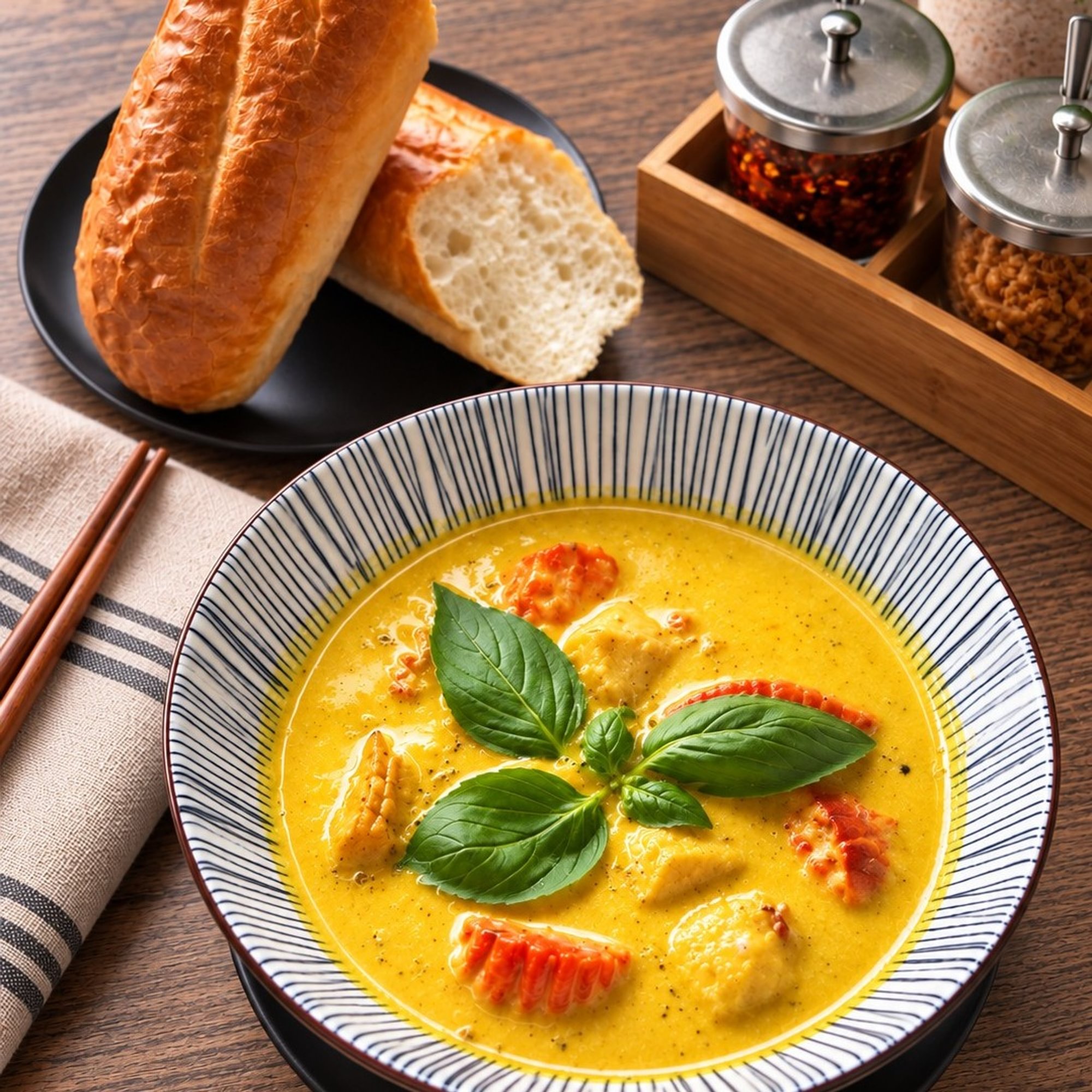 Chicken Curry with Baguette