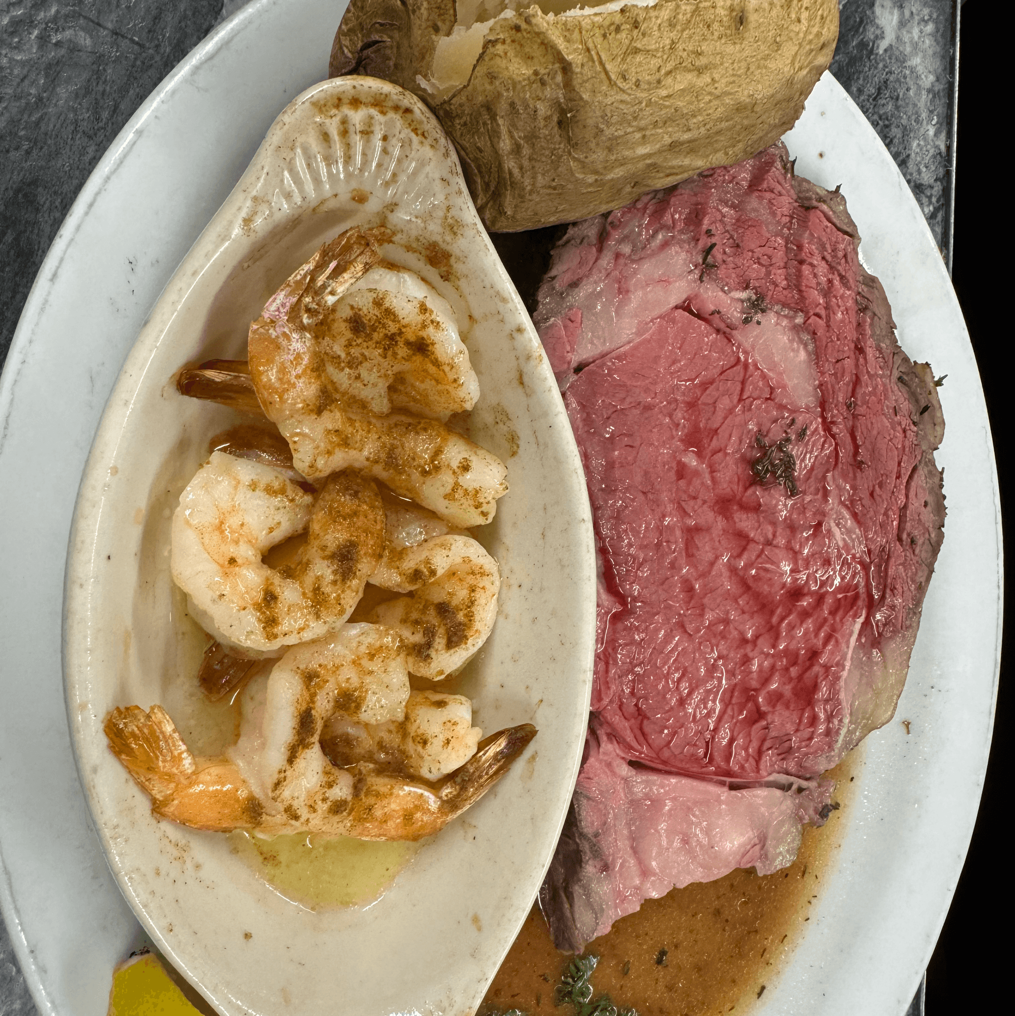 12 Oz Prime Rib And Shrimp