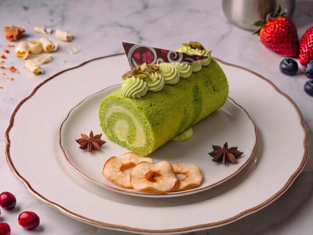 Pistachio Swiss Roll