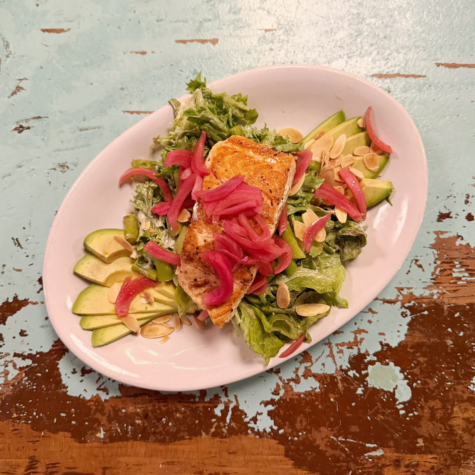 Salmon, Avocado, & Asparagus Salad