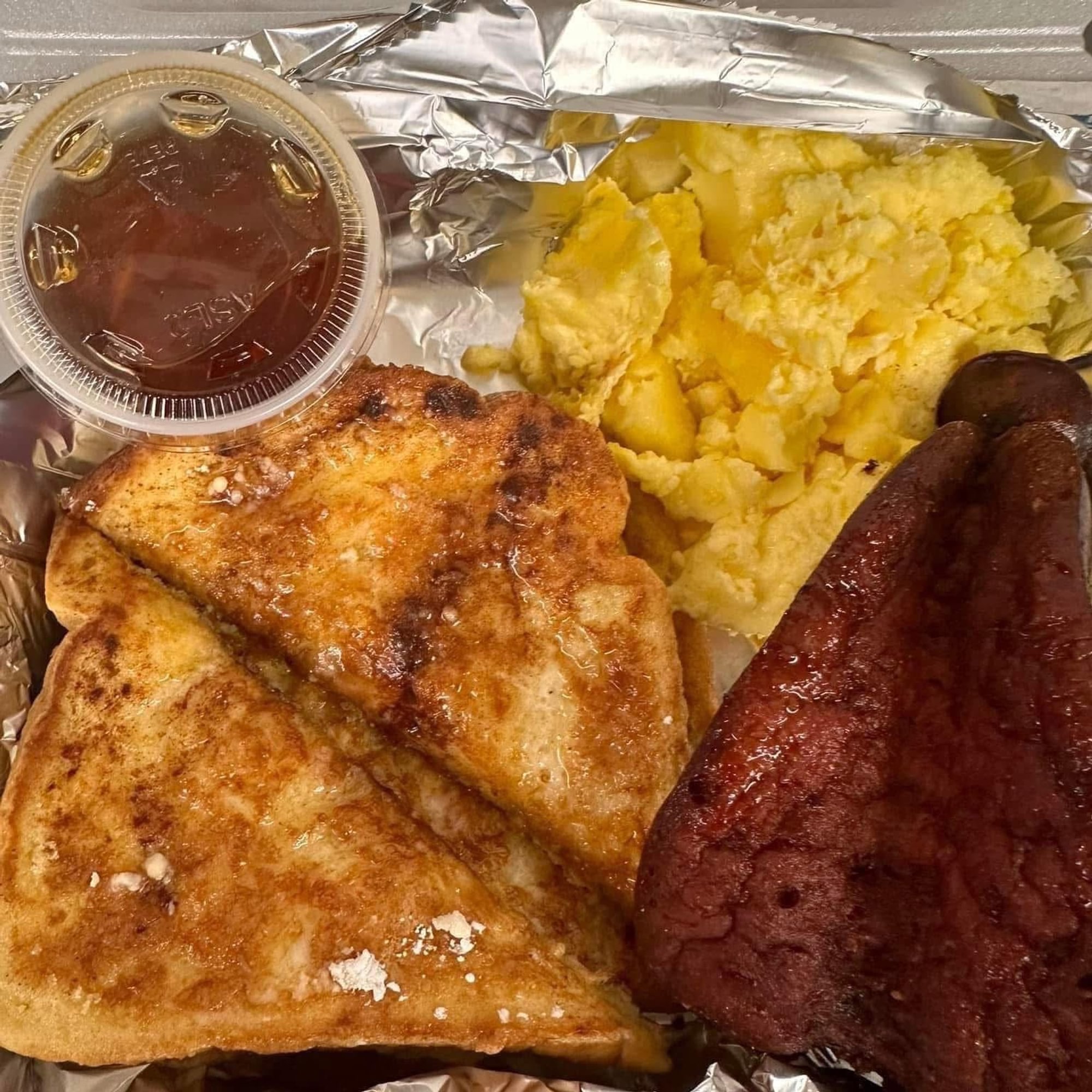 French Toast w/Eggs & Rogerswood Sausage