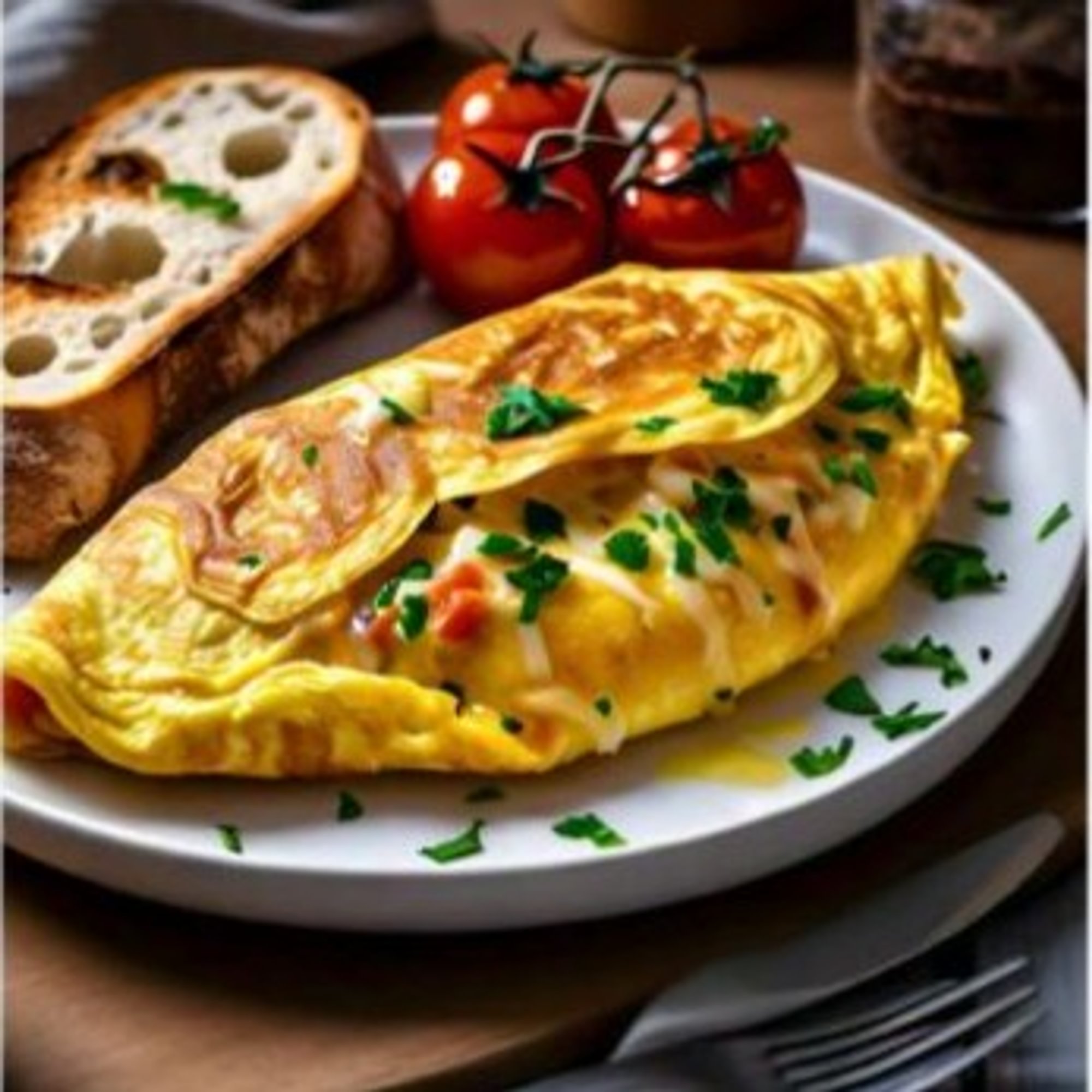 Cheese Omelette on a Roll