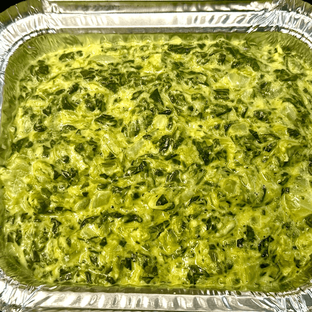 Large Full Tray Homemade Creamed Spinach