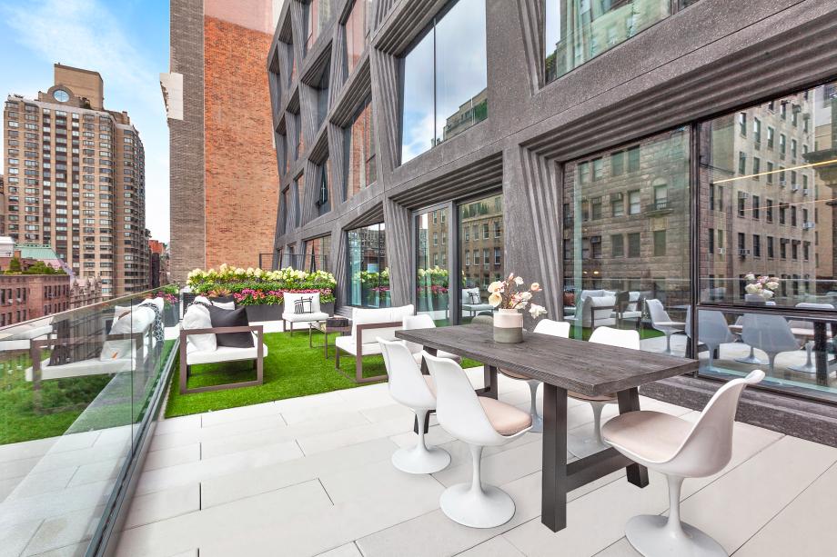 Most residences have private outdoor spaces