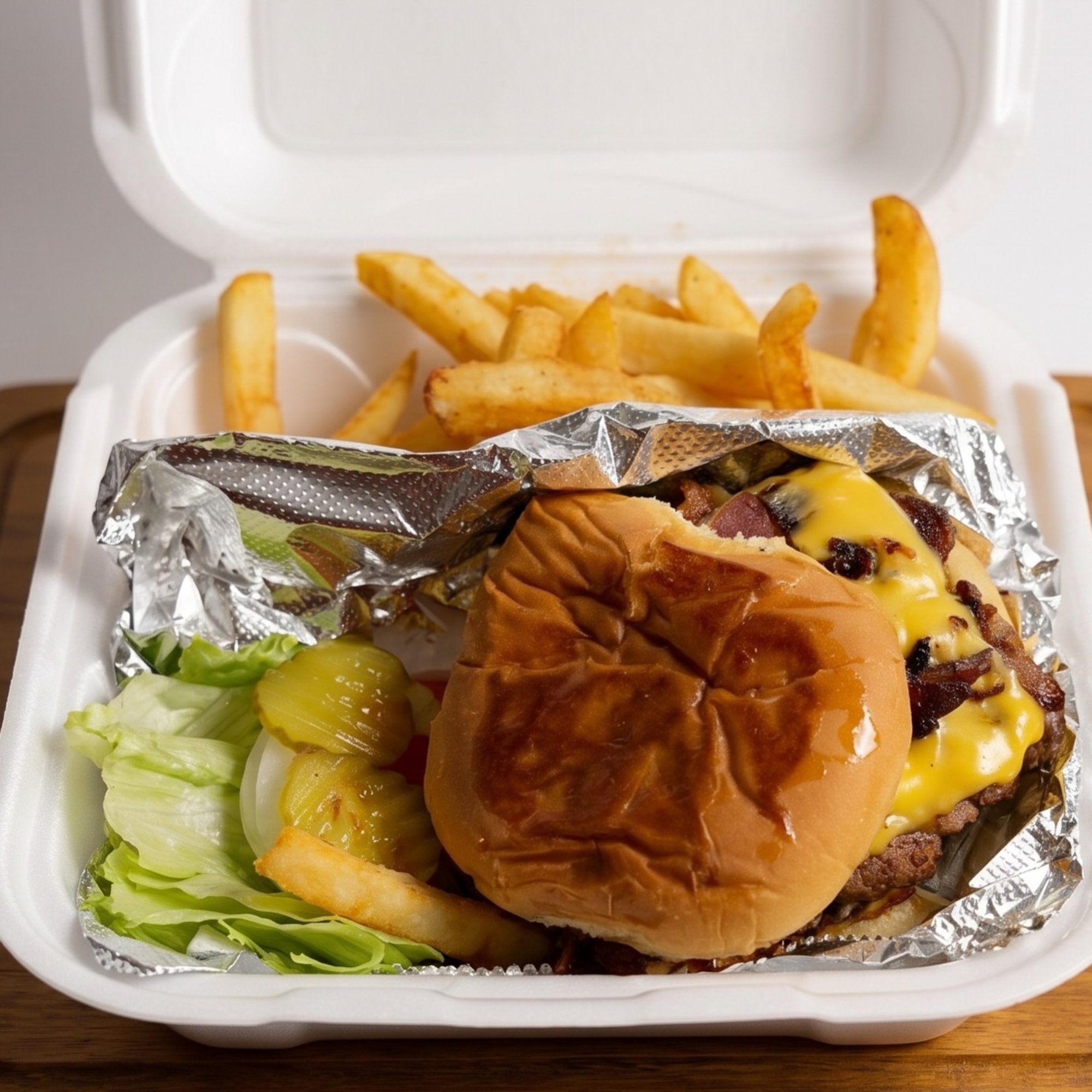 Bacon Cheese Burger & 1 Side