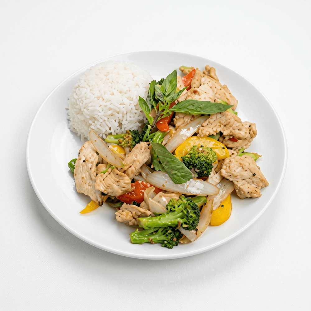 Chicken Basil Rice Bowl