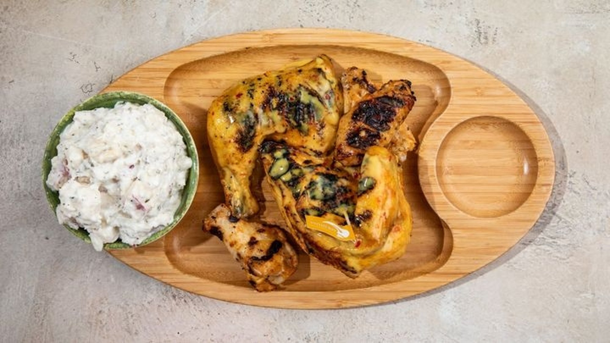 All In One Platter - Half Chicken + 3 Wings  Reg Side