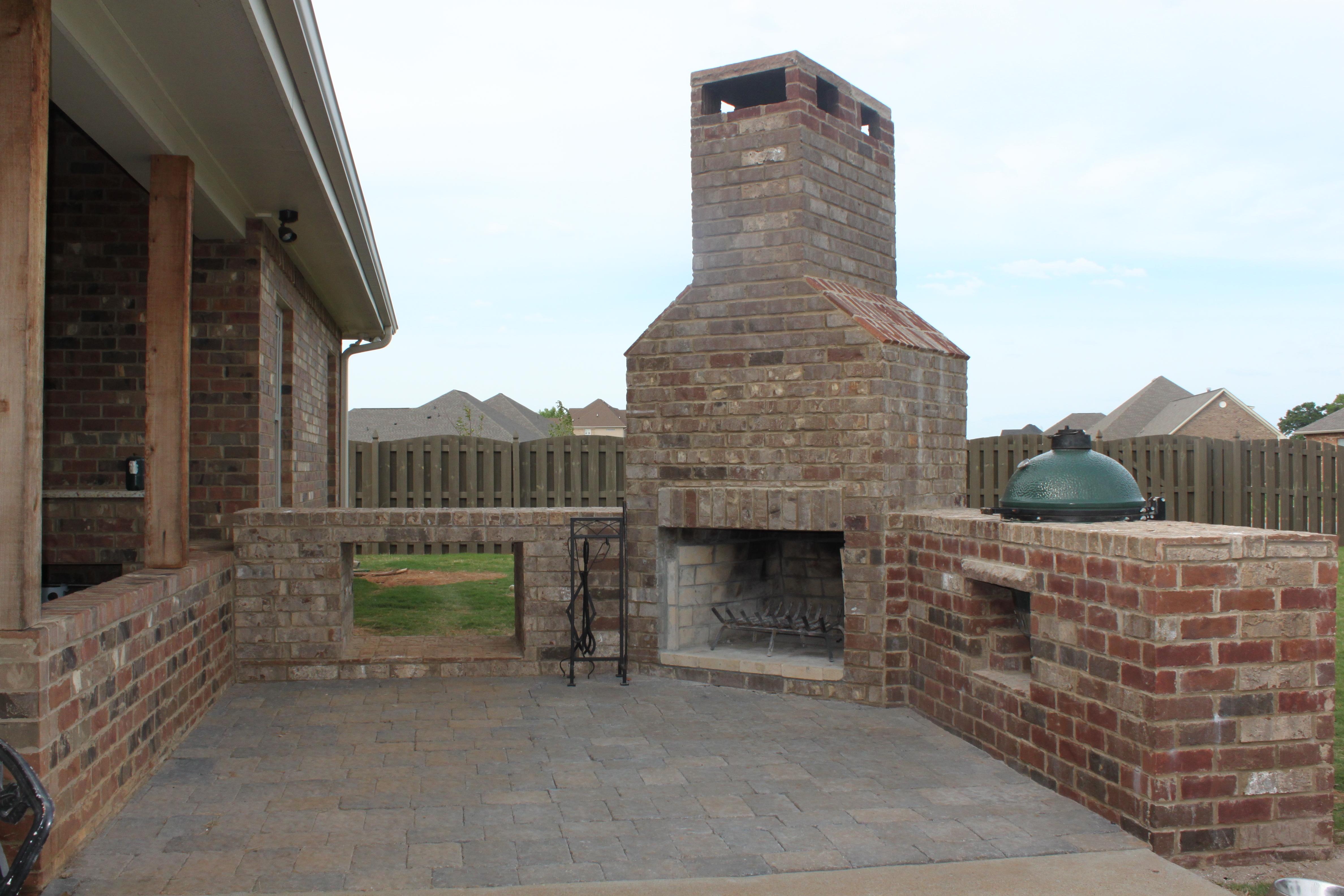 Outdoor kitchen and fireplace