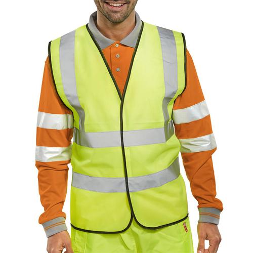 5 Star Facilities High Visibility Waistcoat Full App Medium Yellow/Black Piping
