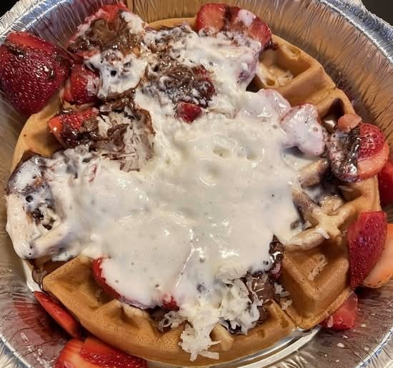 STRAWBERRY COCONUT NUTELLA WAFFLE