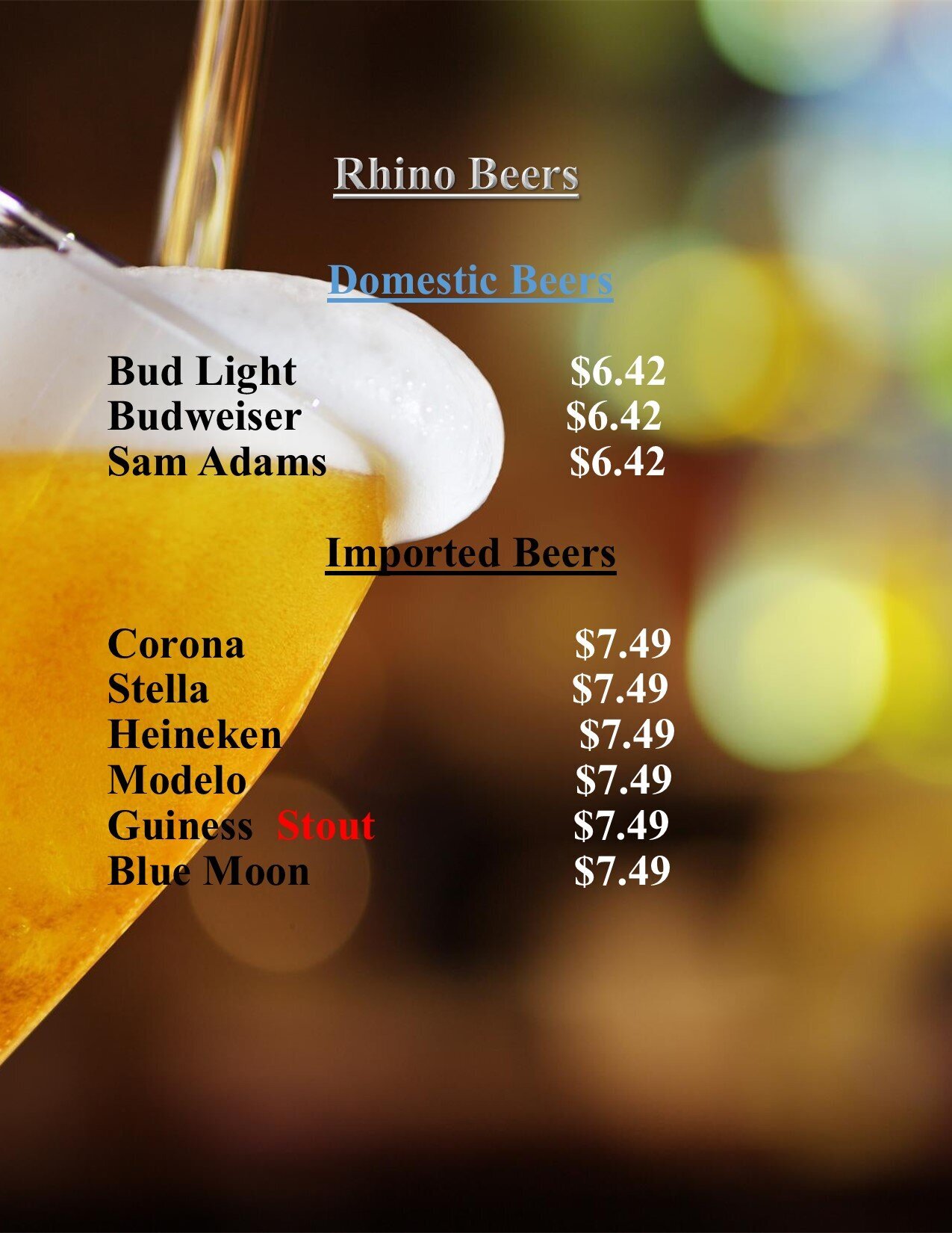 RHINO RESTAURANT & LOUNGE Image