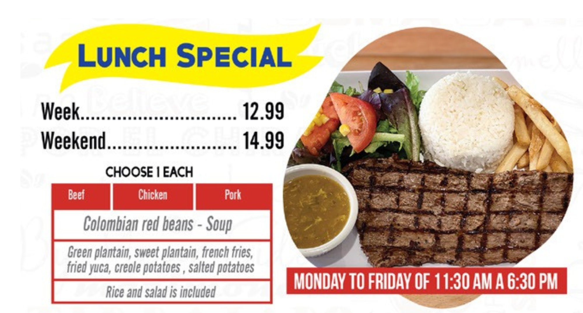 Lunch Grilled Palomilla Steak WE