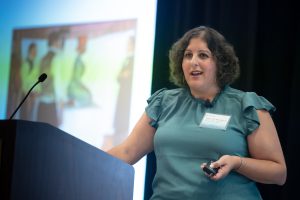 Kristen Azar presents at the Sutter health research symposium.