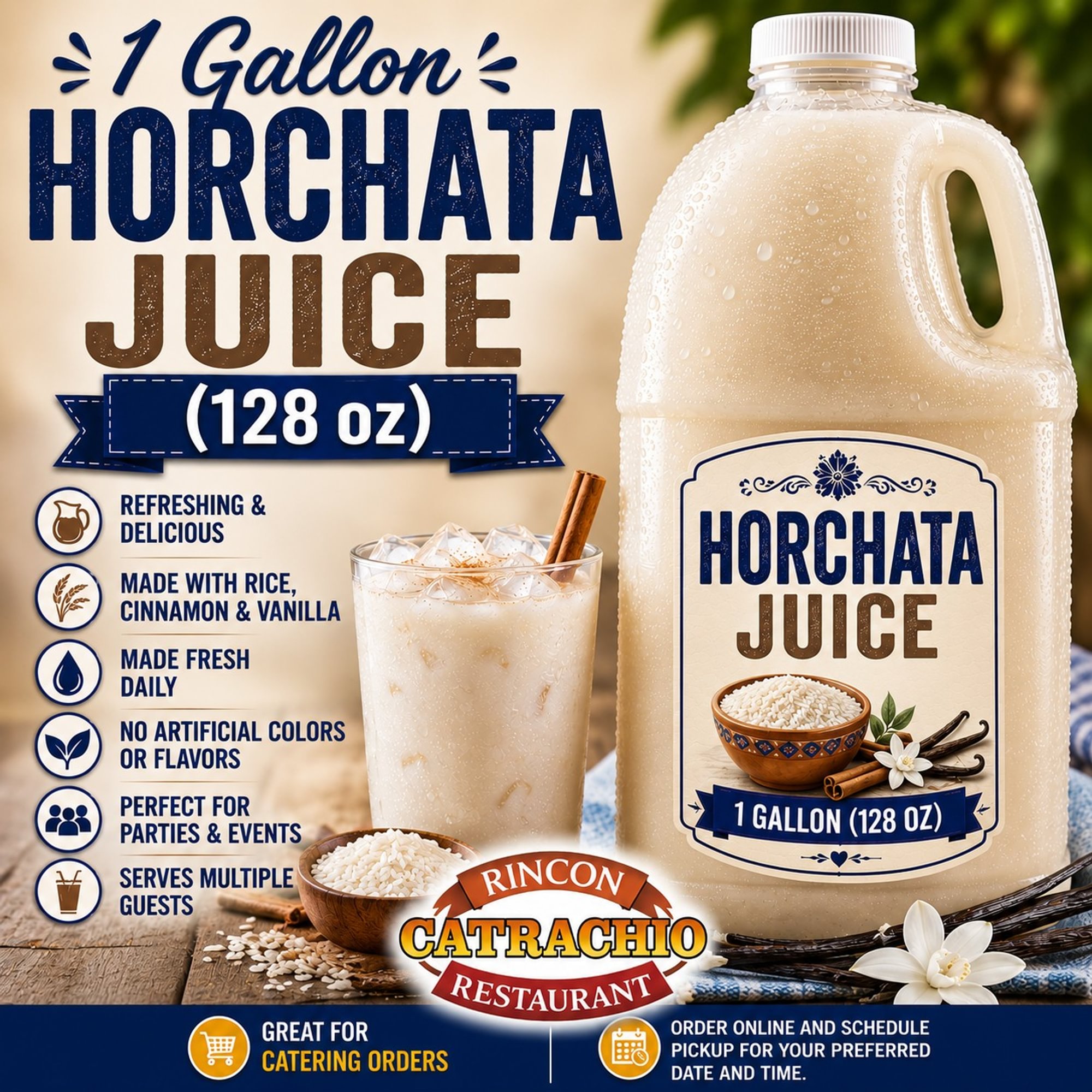 1 Gallon Horchata (128 oz)