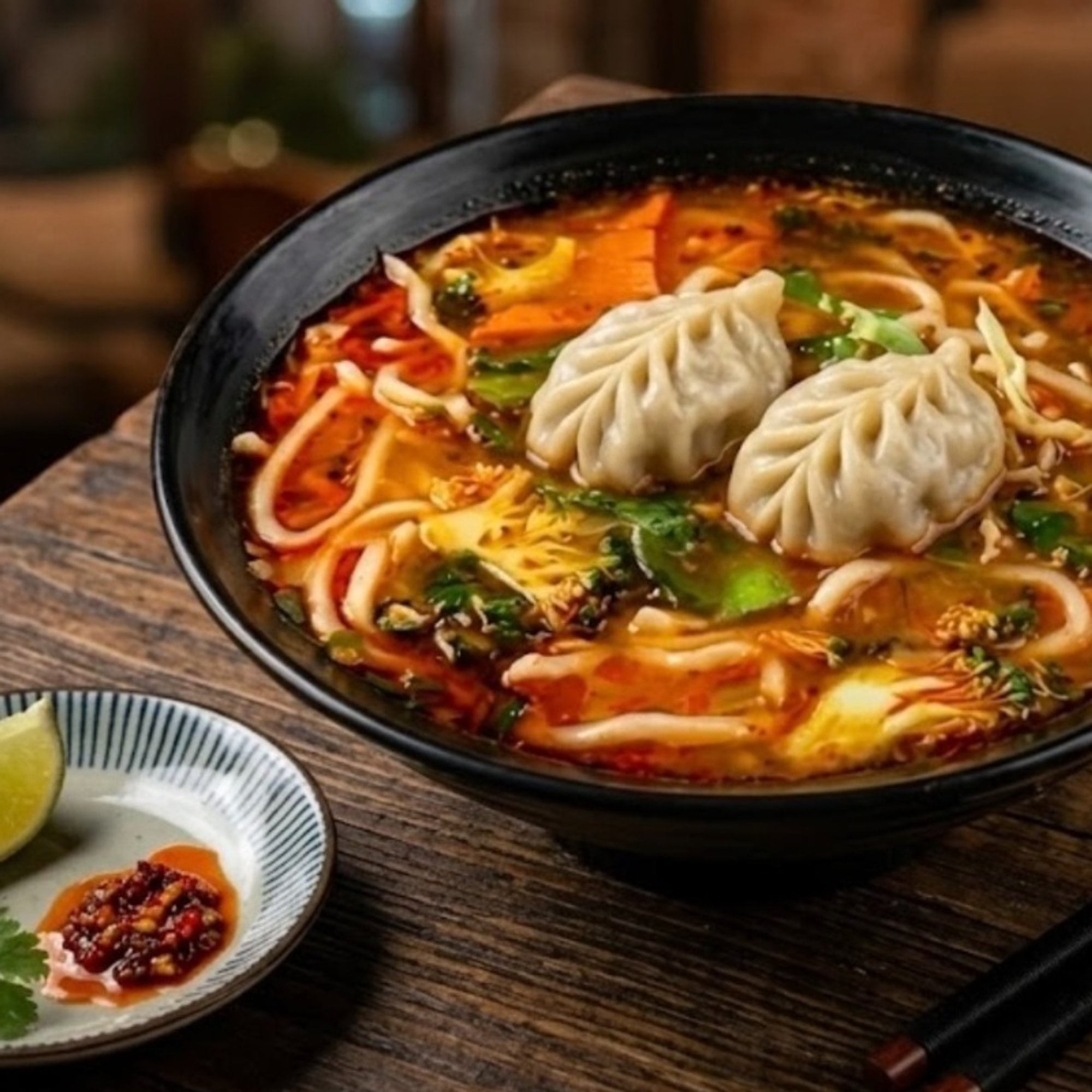 Maggi Dumpling Thupka