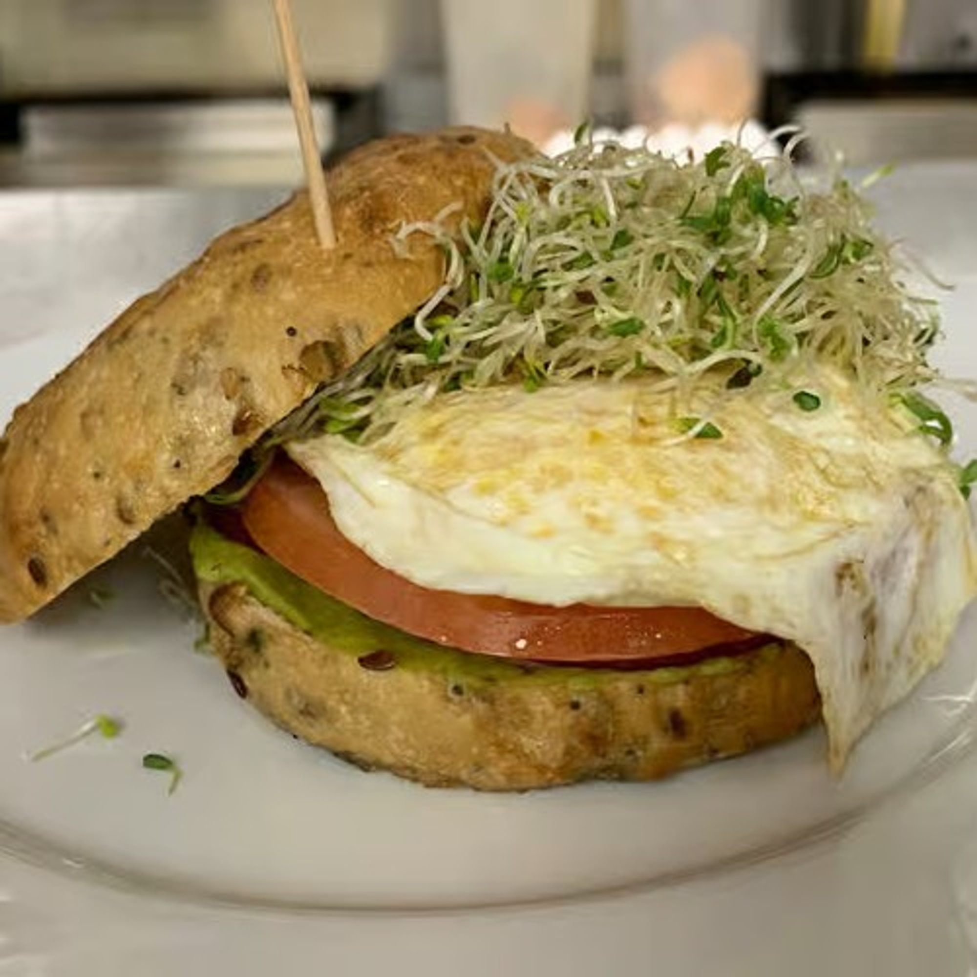 Harvest Bagel with Hashbrowns