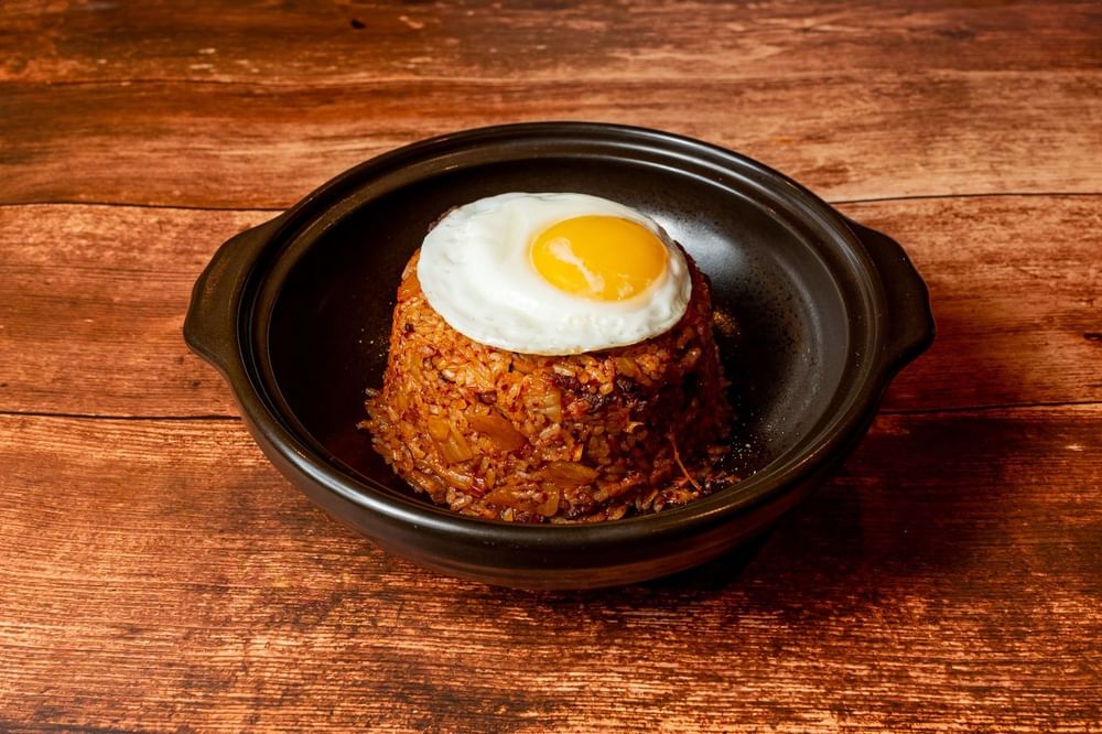 Kimchi Fried Rice with Beef Brisket