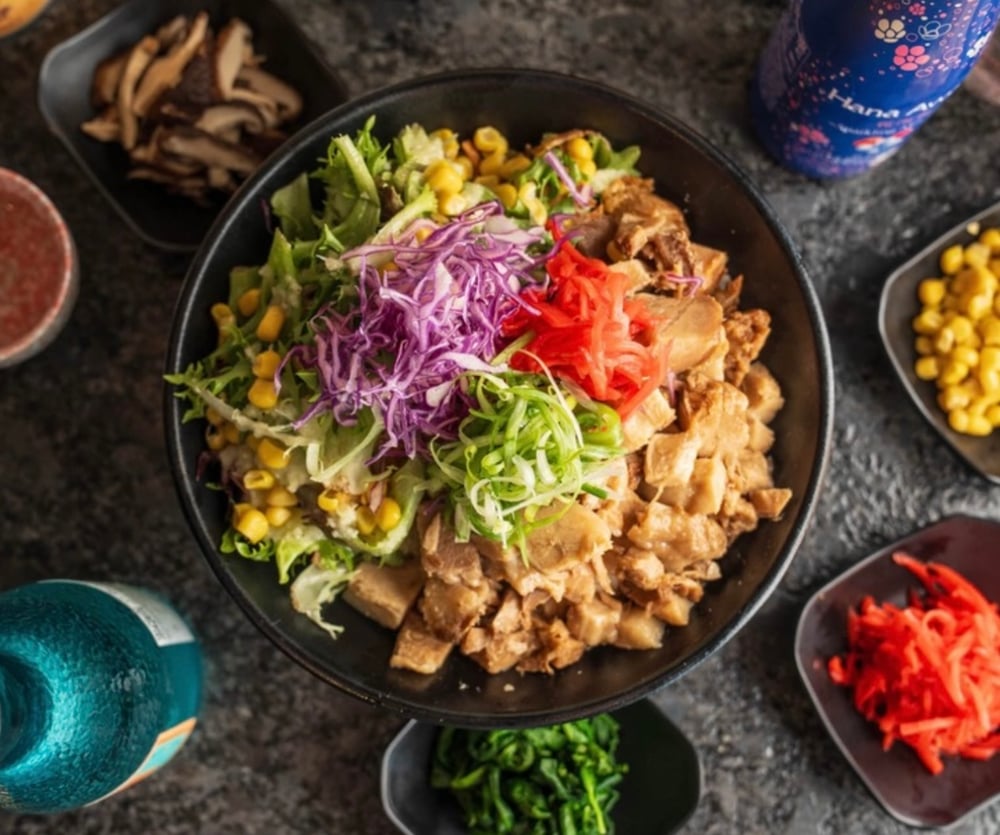 Chashu Bowl: rice topped w/ chashu