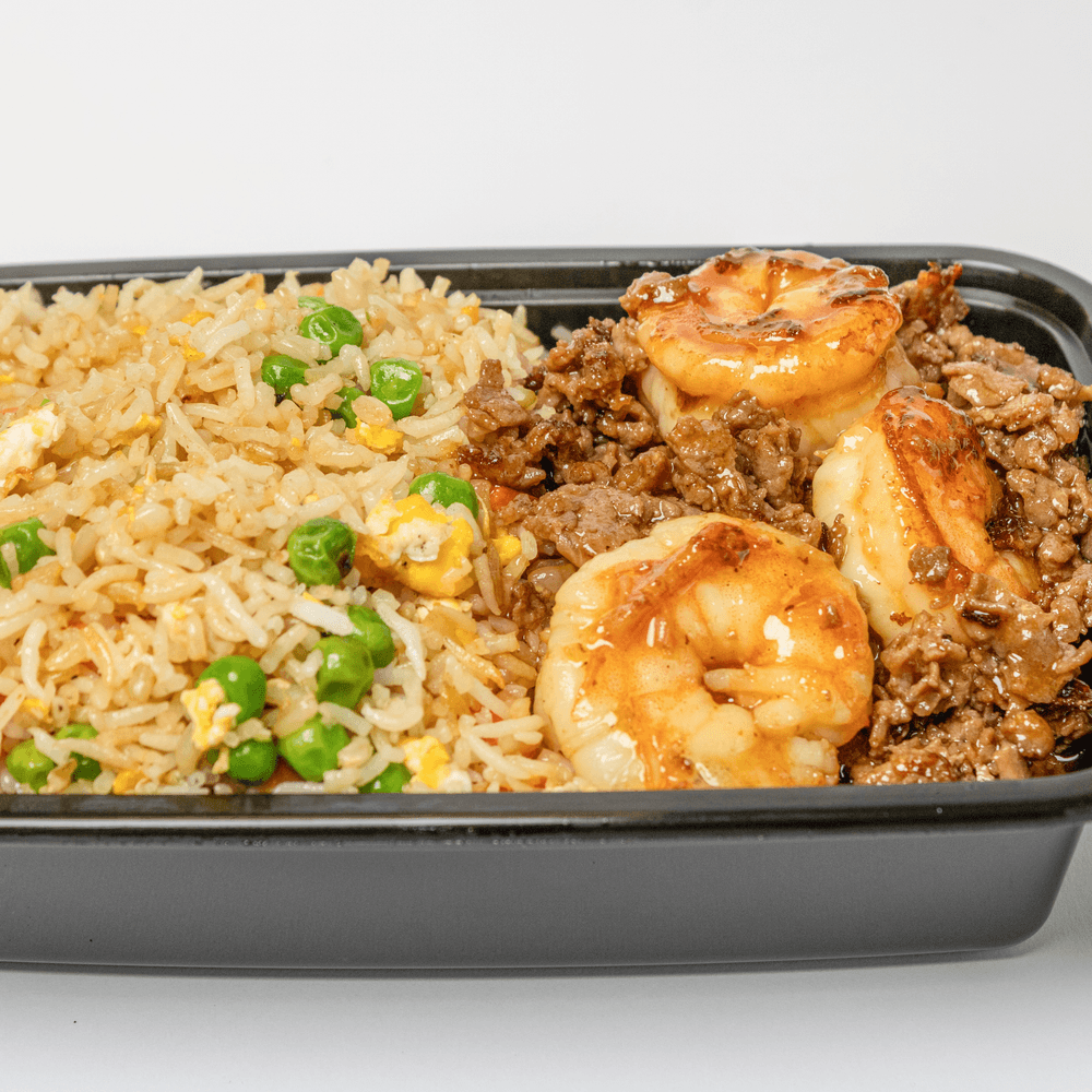 Plate - Steak & Shrimp with Egg Fried Rice