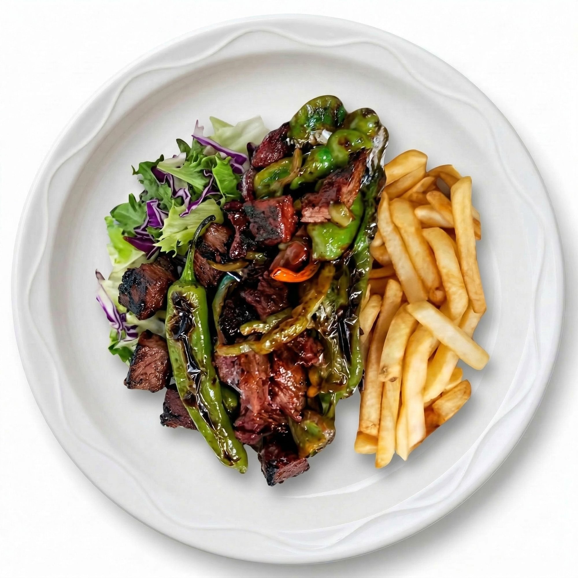 Steak Tips and Pepper Plate