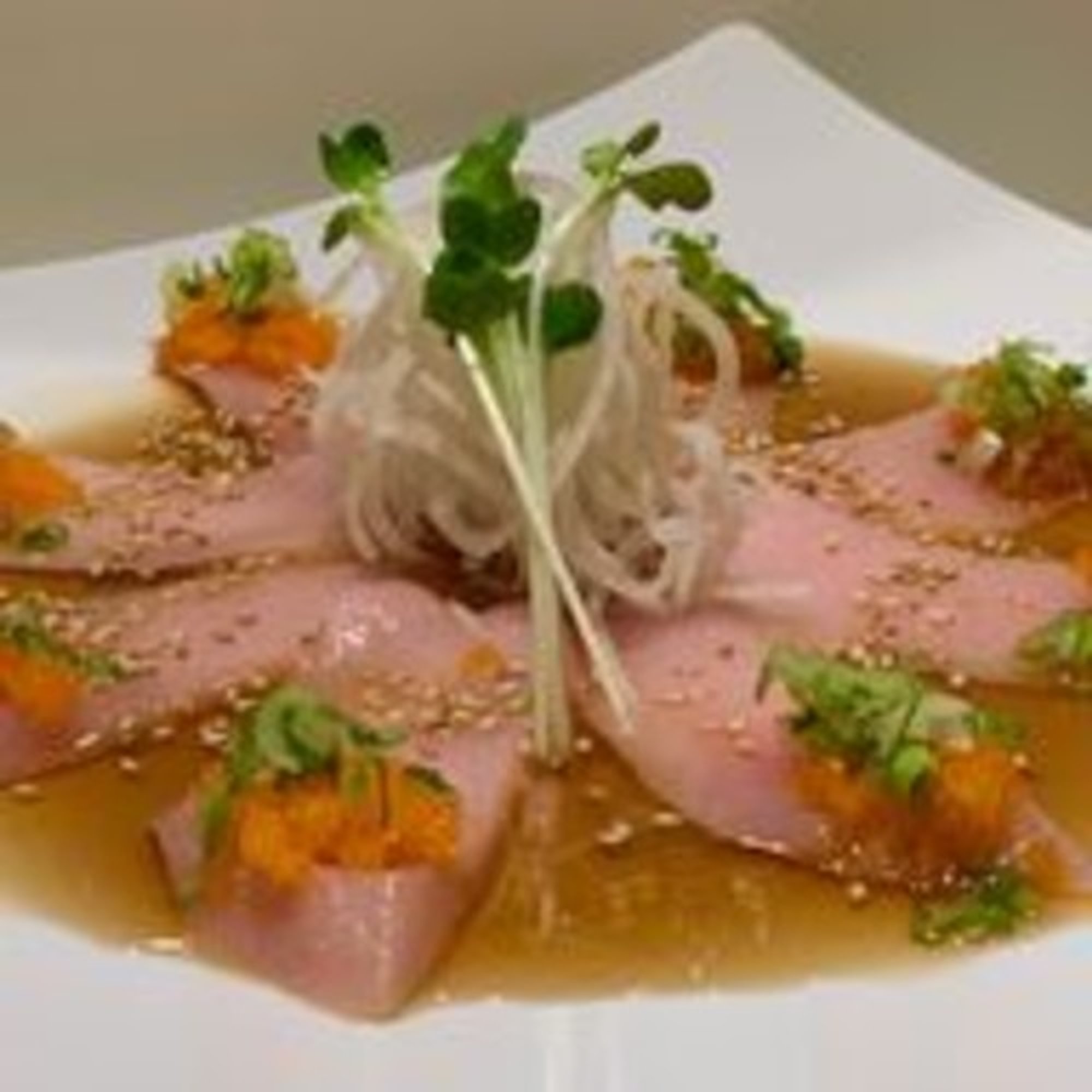 3. Carpaccio- Yellow Tail or Halibut