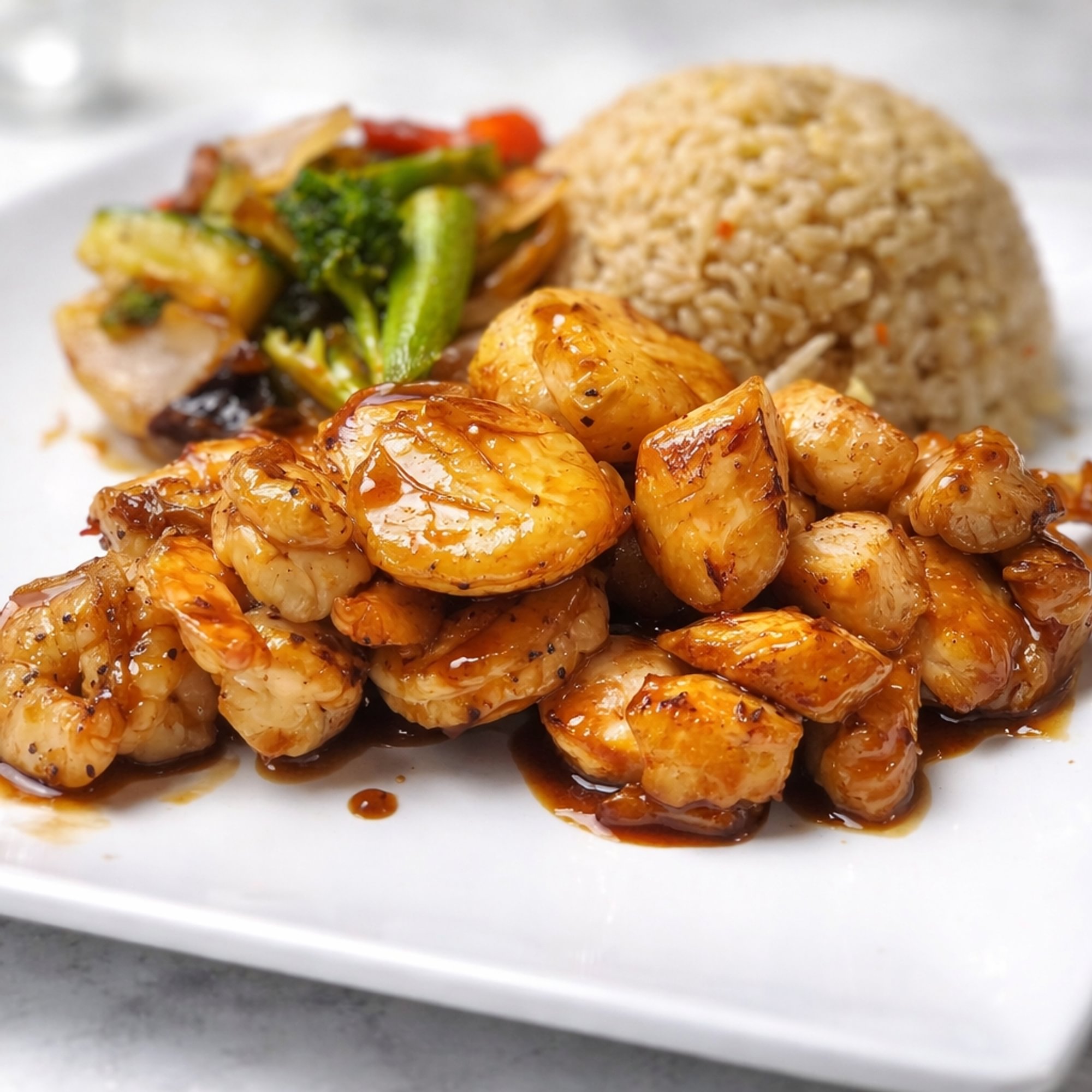 Hibachi Chicken, Shrimp, Scallop