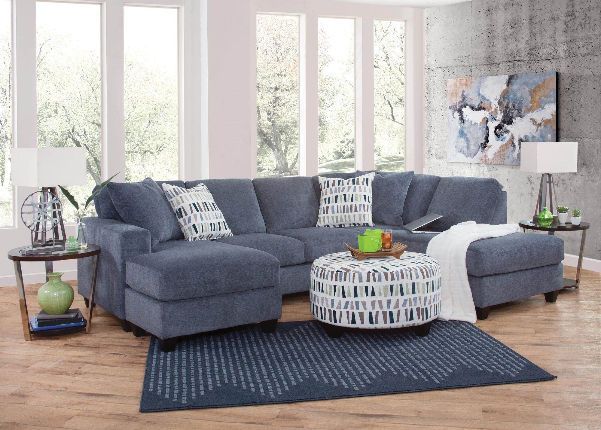 Breeze Sofa Chaise w/ Lounge & Ottoman