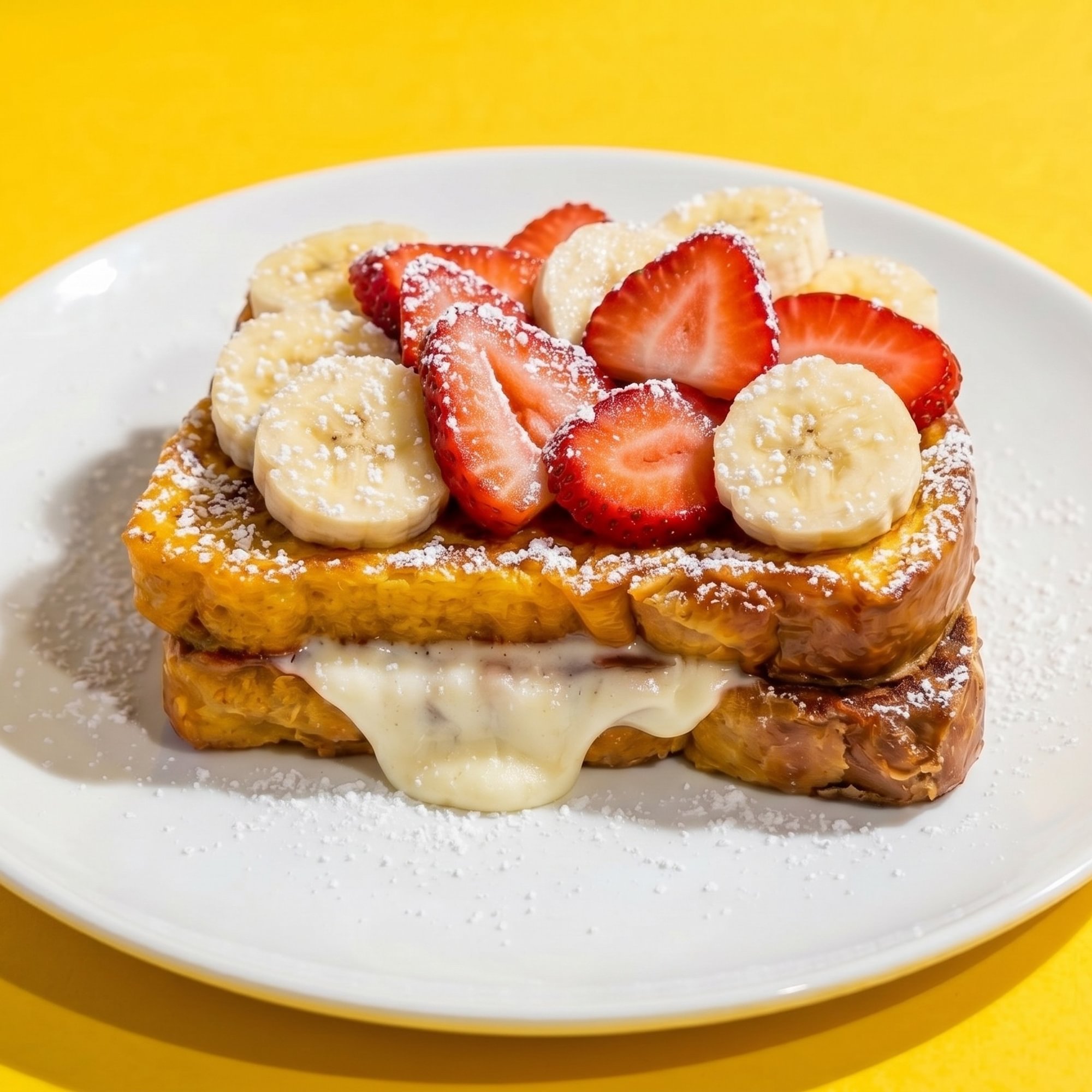 Strawberry Banana Stuffed French Toast