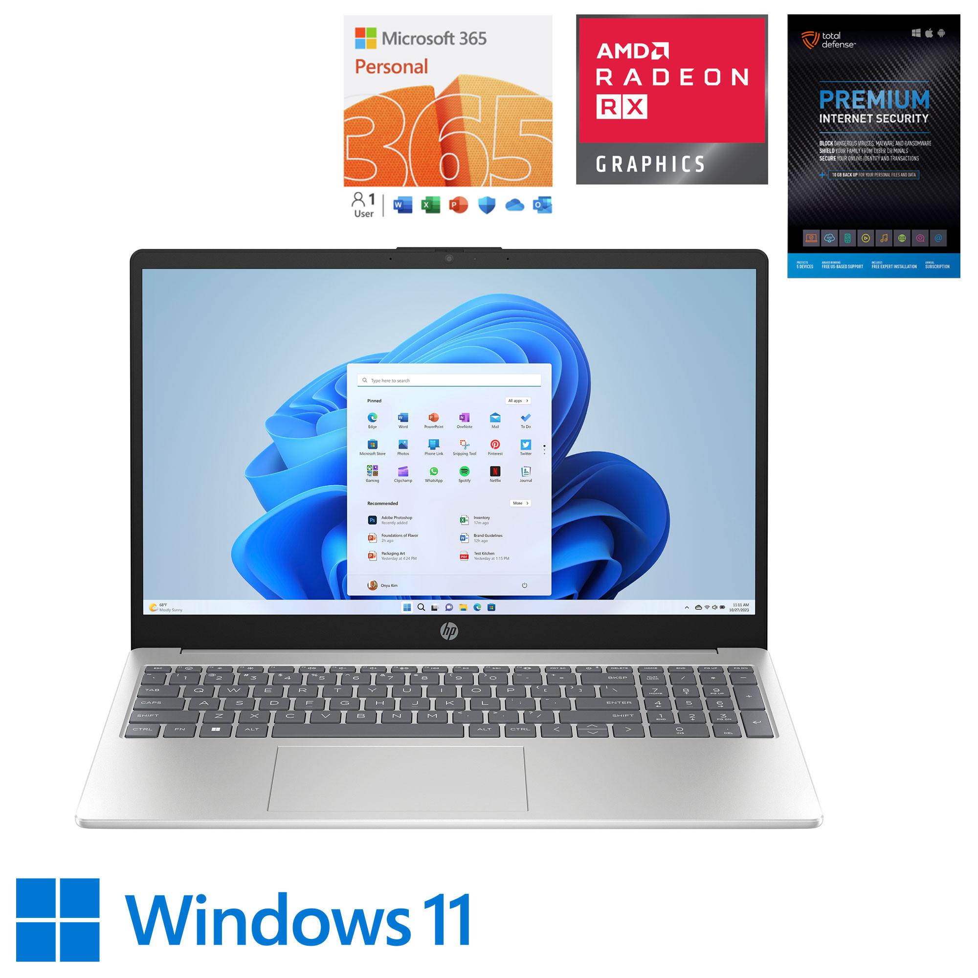 HP 15" Touch Laptop w/ Total Defense Internet Security & Microsoft 365