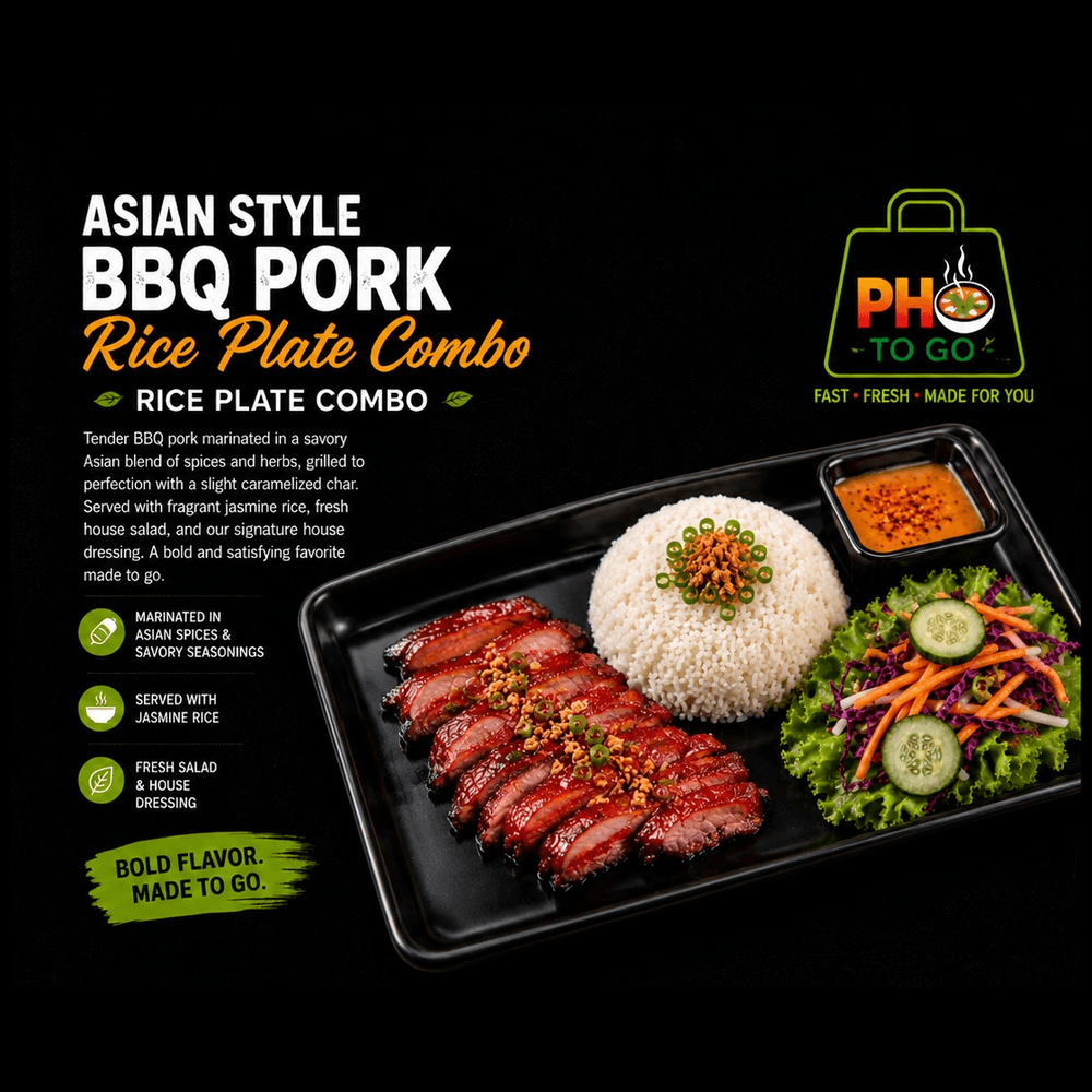A10: Asian Style BBQ Pork Rice Plate Combo