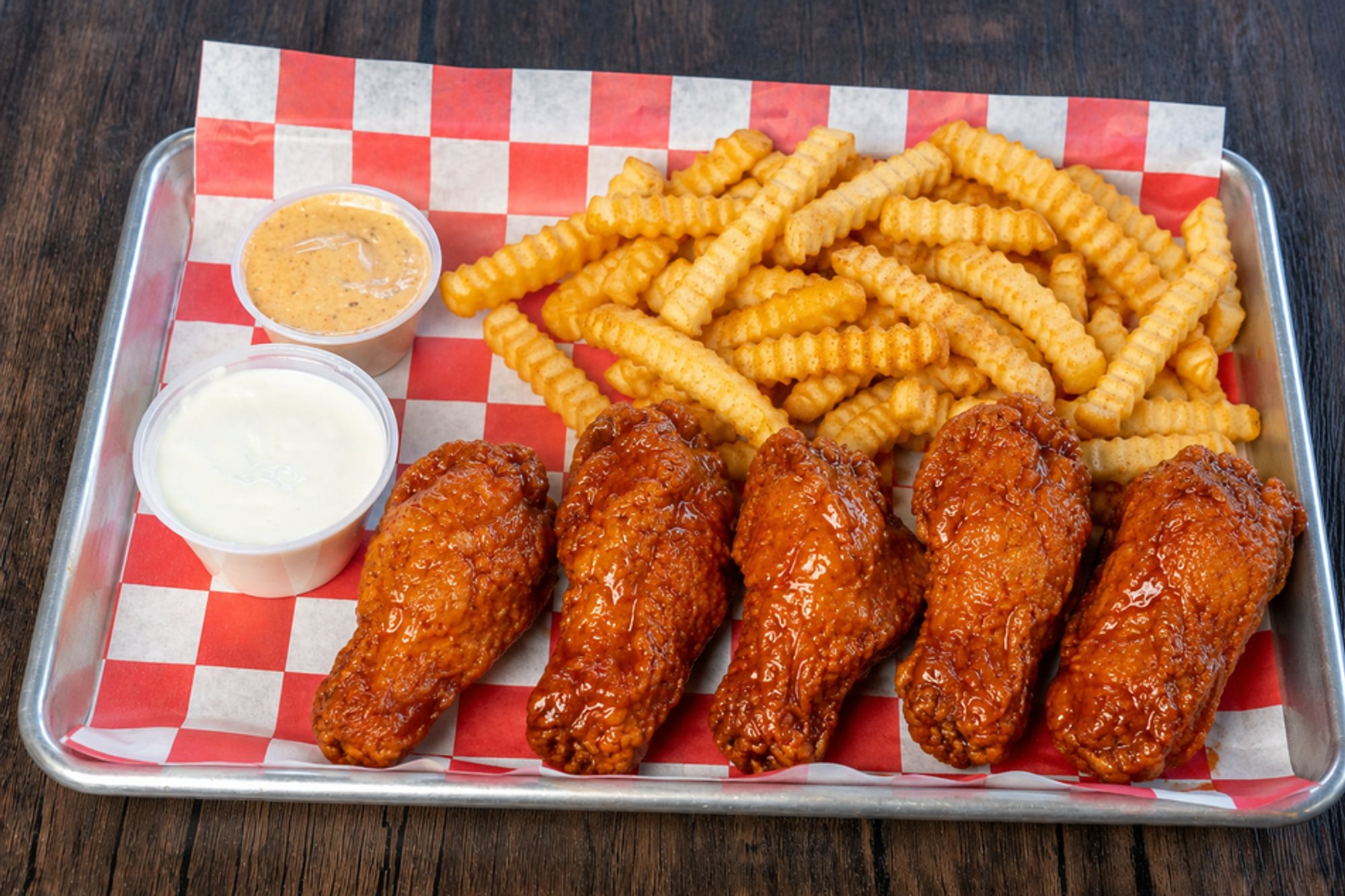 5 Jumbo wings with fries