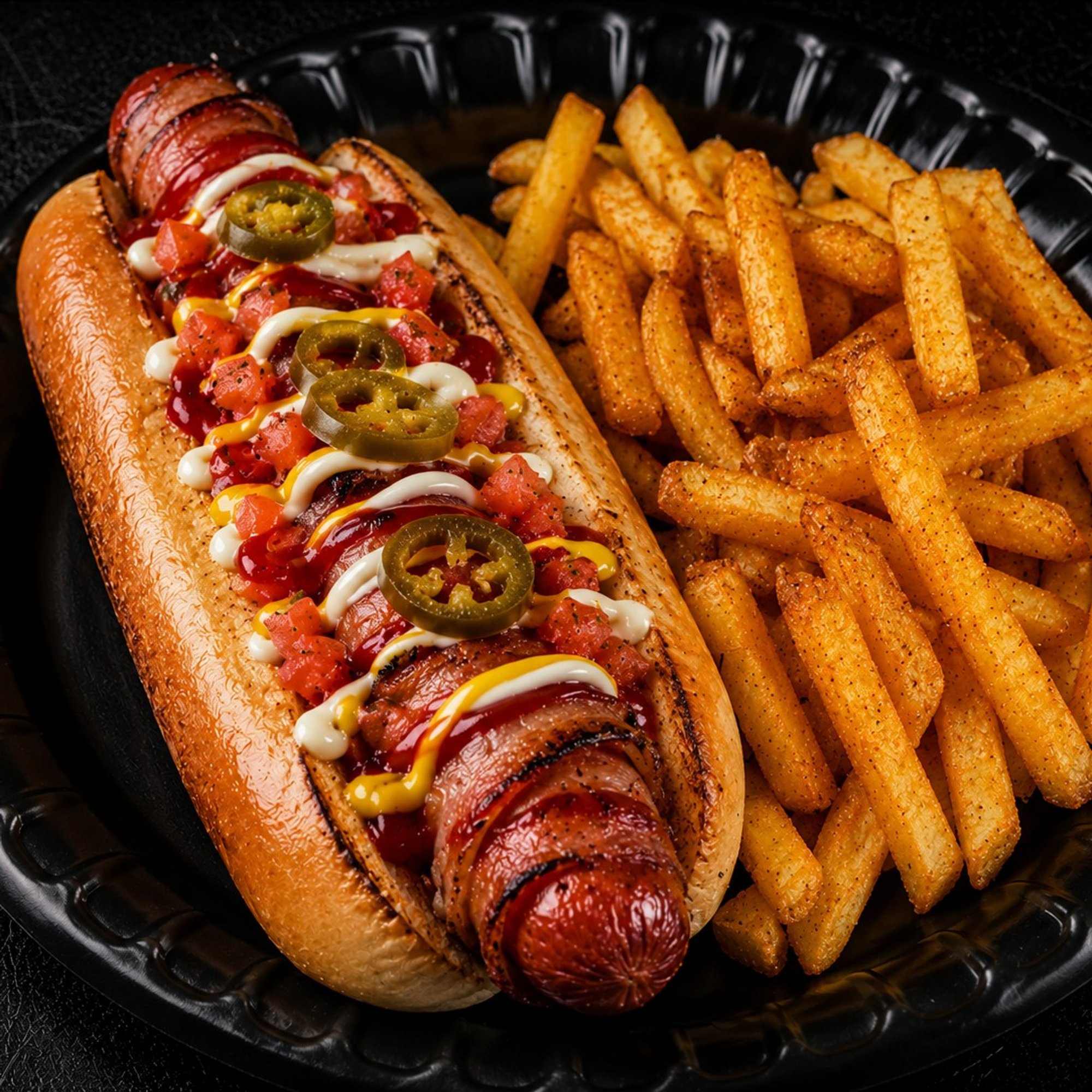 The Works Hot Dog w/Bacon
