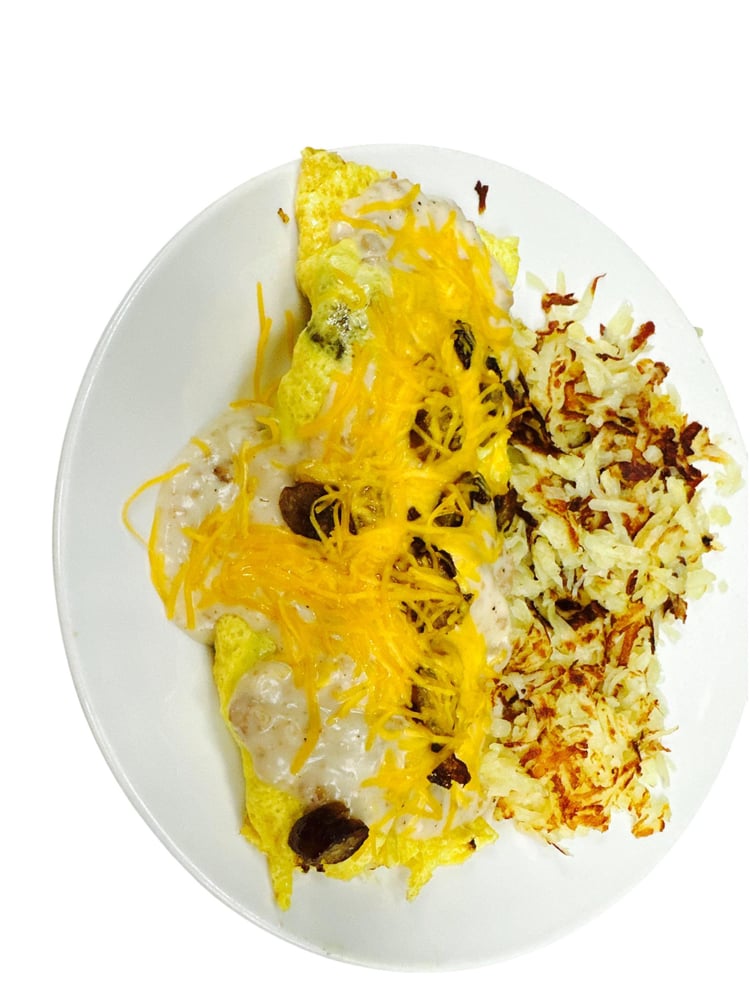 Biscuit & Sausage Omelet