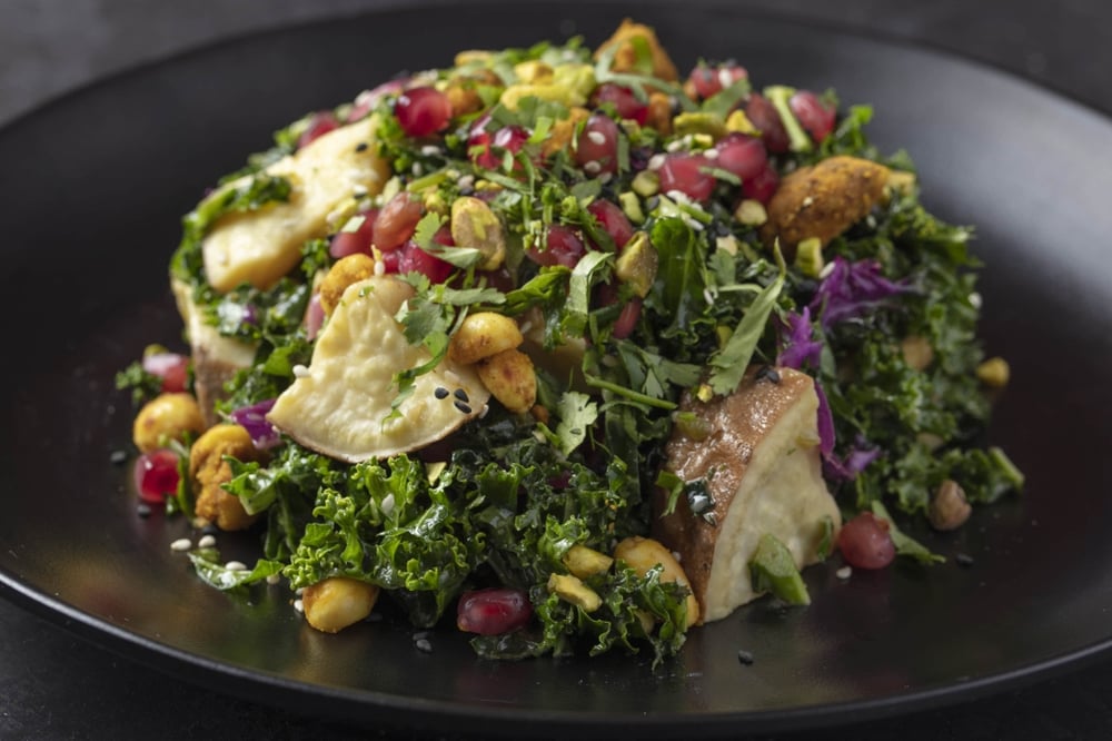 Marinated Chili Kale Salad (V, G, D)