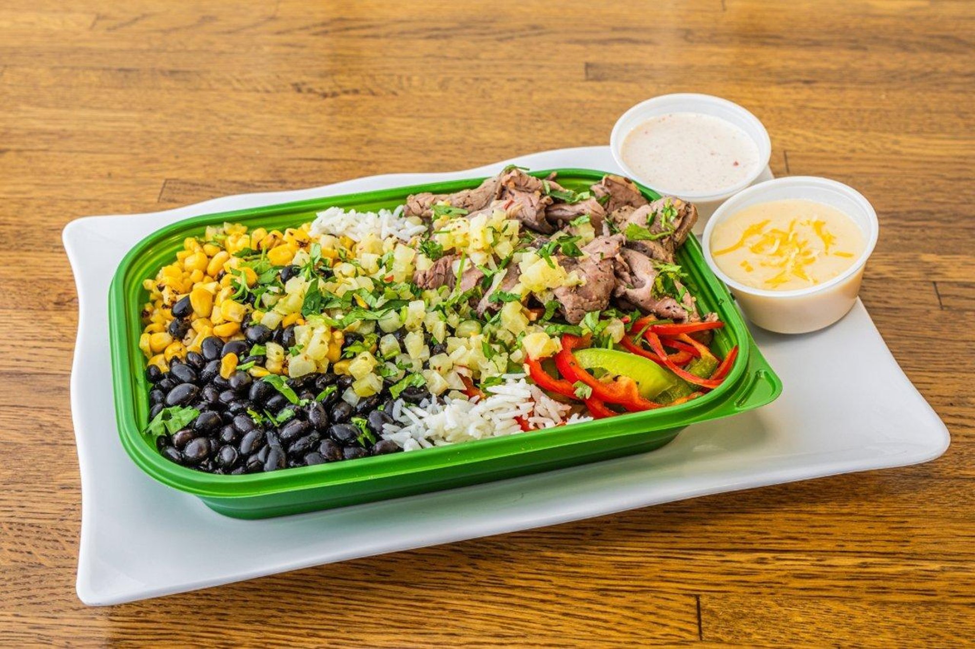 baja steak rice bowl