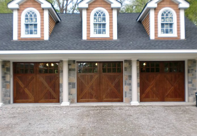 Custom Mahogany Garage Doors, built by H B Whitaker Garage Doors! Call us for your free quote! 