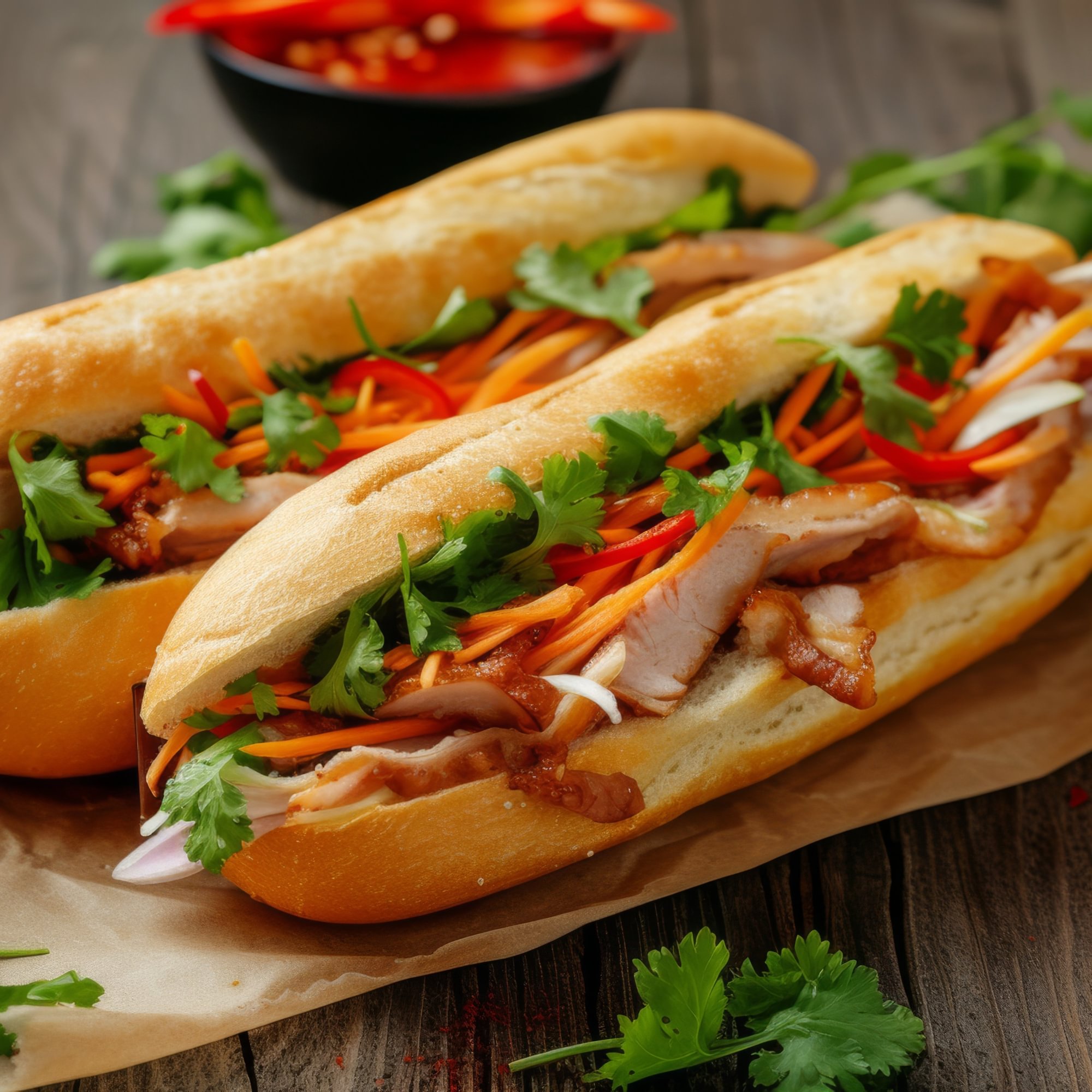 27. Bánh Mì Gà Nướng – Grilled Teriyaki Chicken Banh Mi