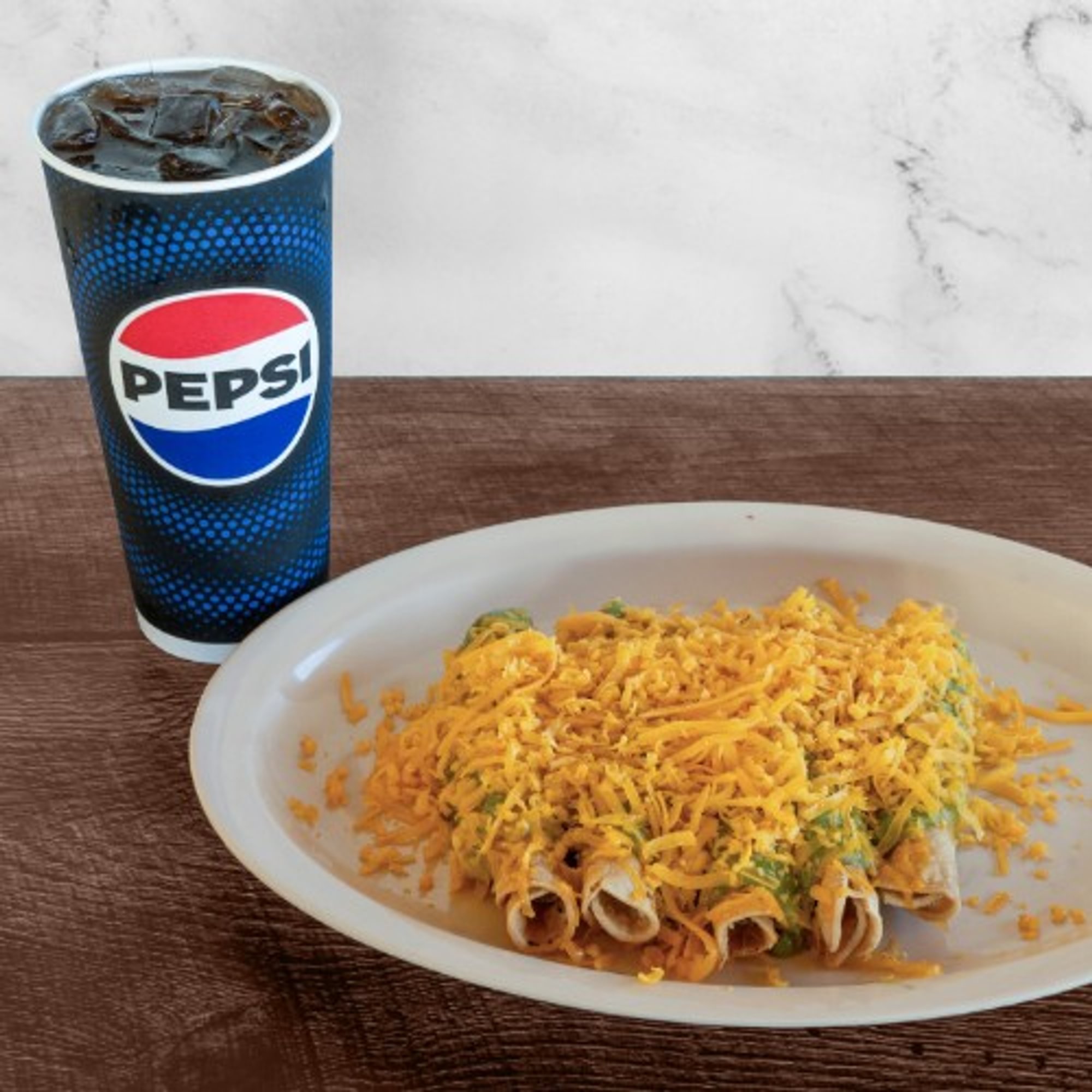 Special Five Rolled Tacos W/ Soda & Side