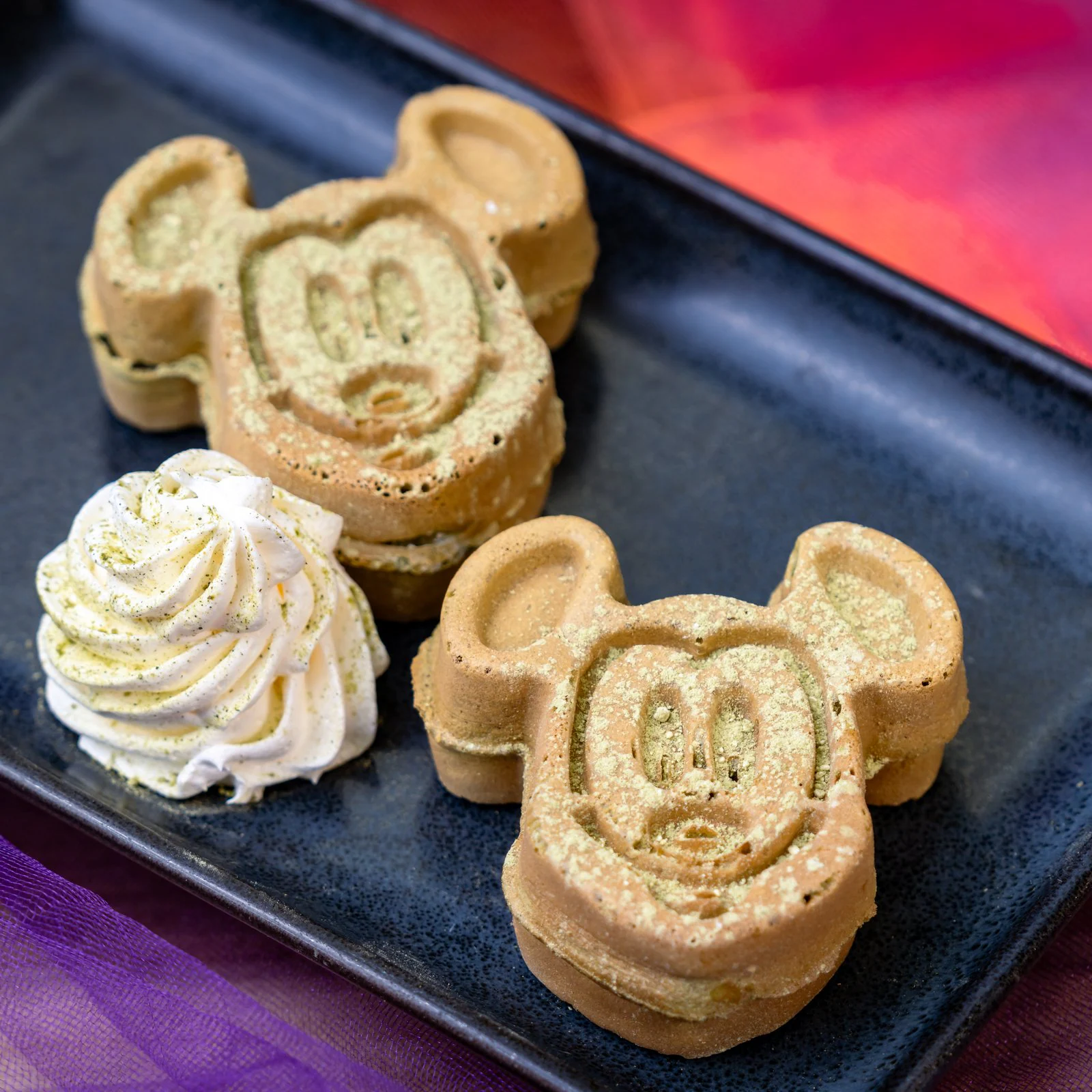 Matcha Mickey-shaped Waffles 